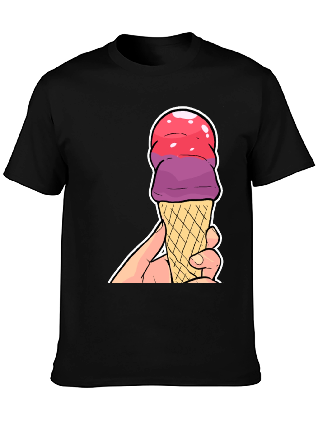 Black Ice Cream Cone Graphic T-Shirt view 3