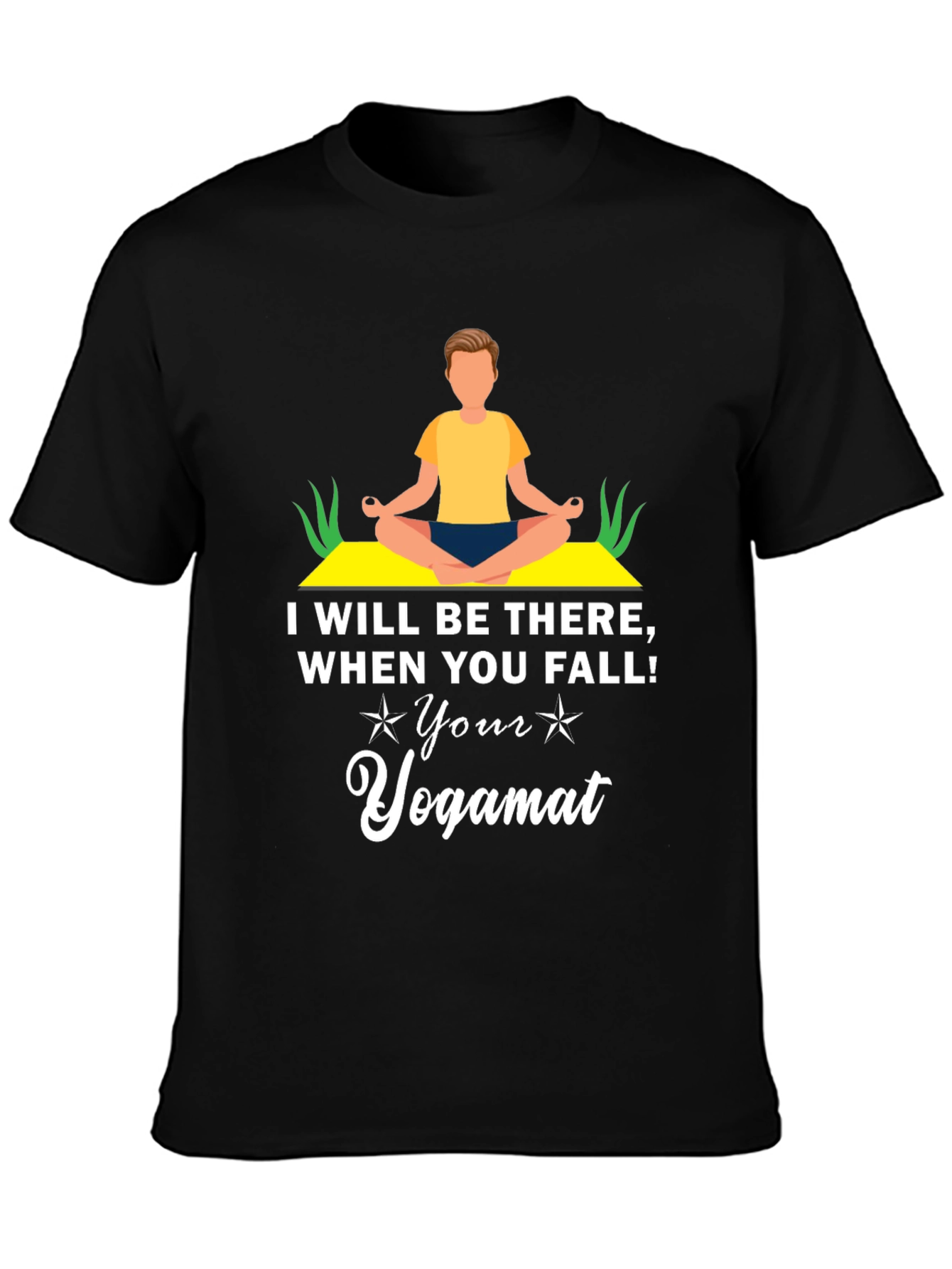Black Yoga Mat T-Shirt - Funny Yogi Gift view 3