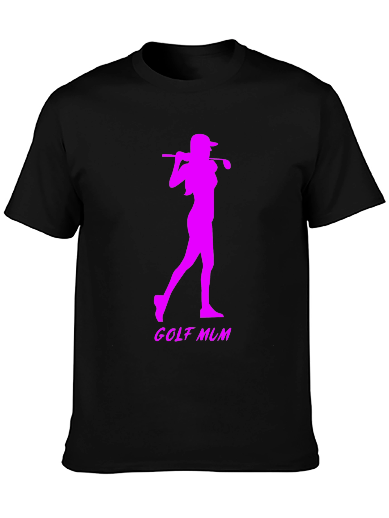 Black Golf Mum Black T-Shirt view 3