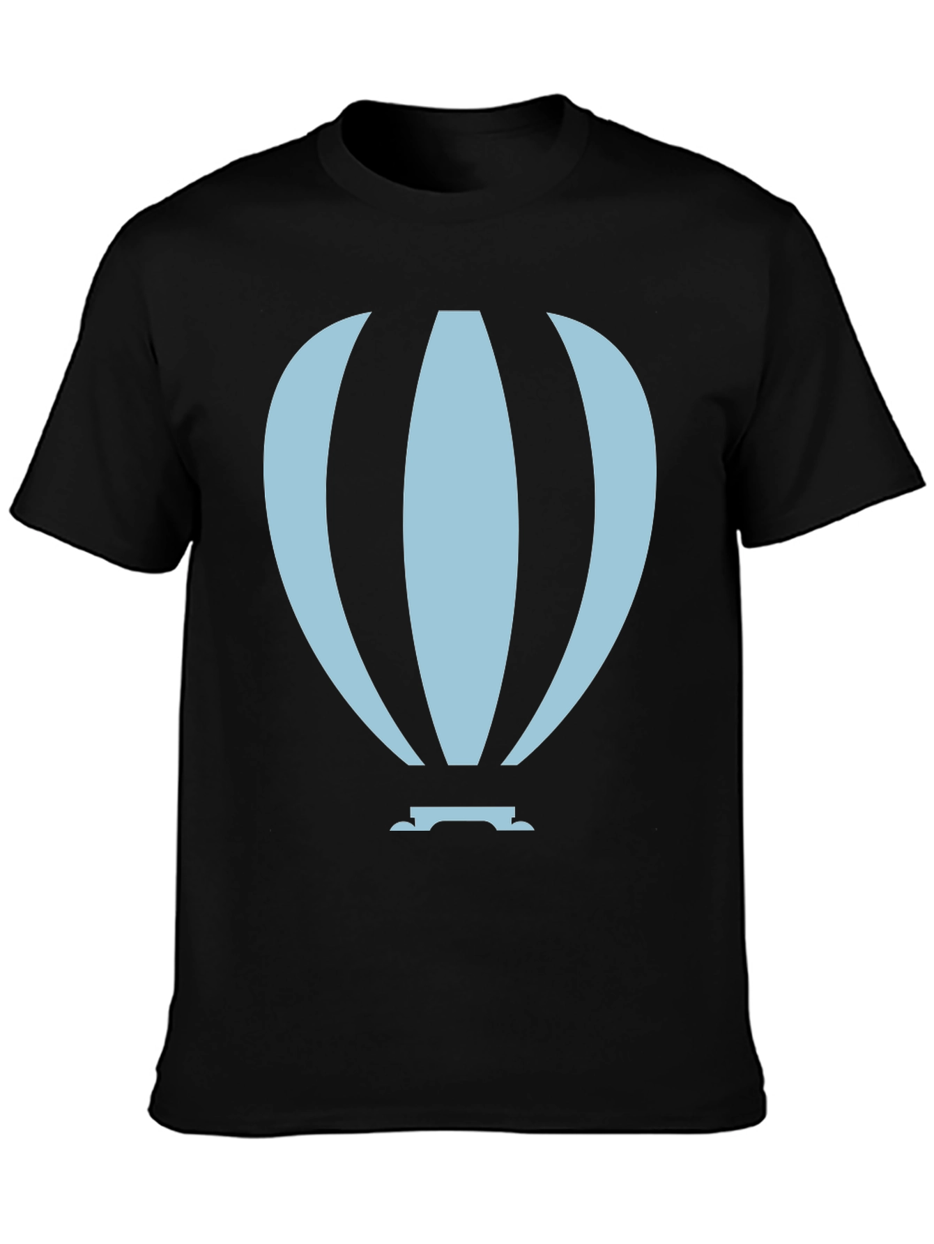 Black Hot Air Balloon Graphic Tee - Black Cotton Blend view 3