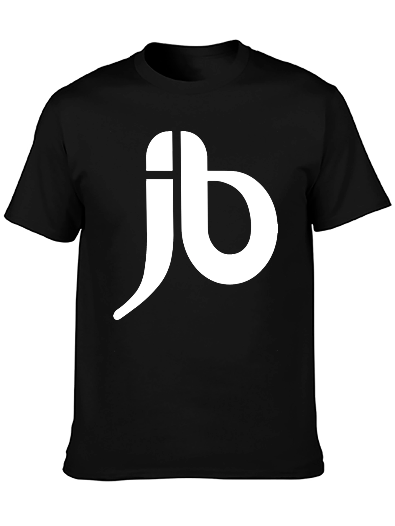 Black Men's Black T-Shirt with White JB Logo view 3