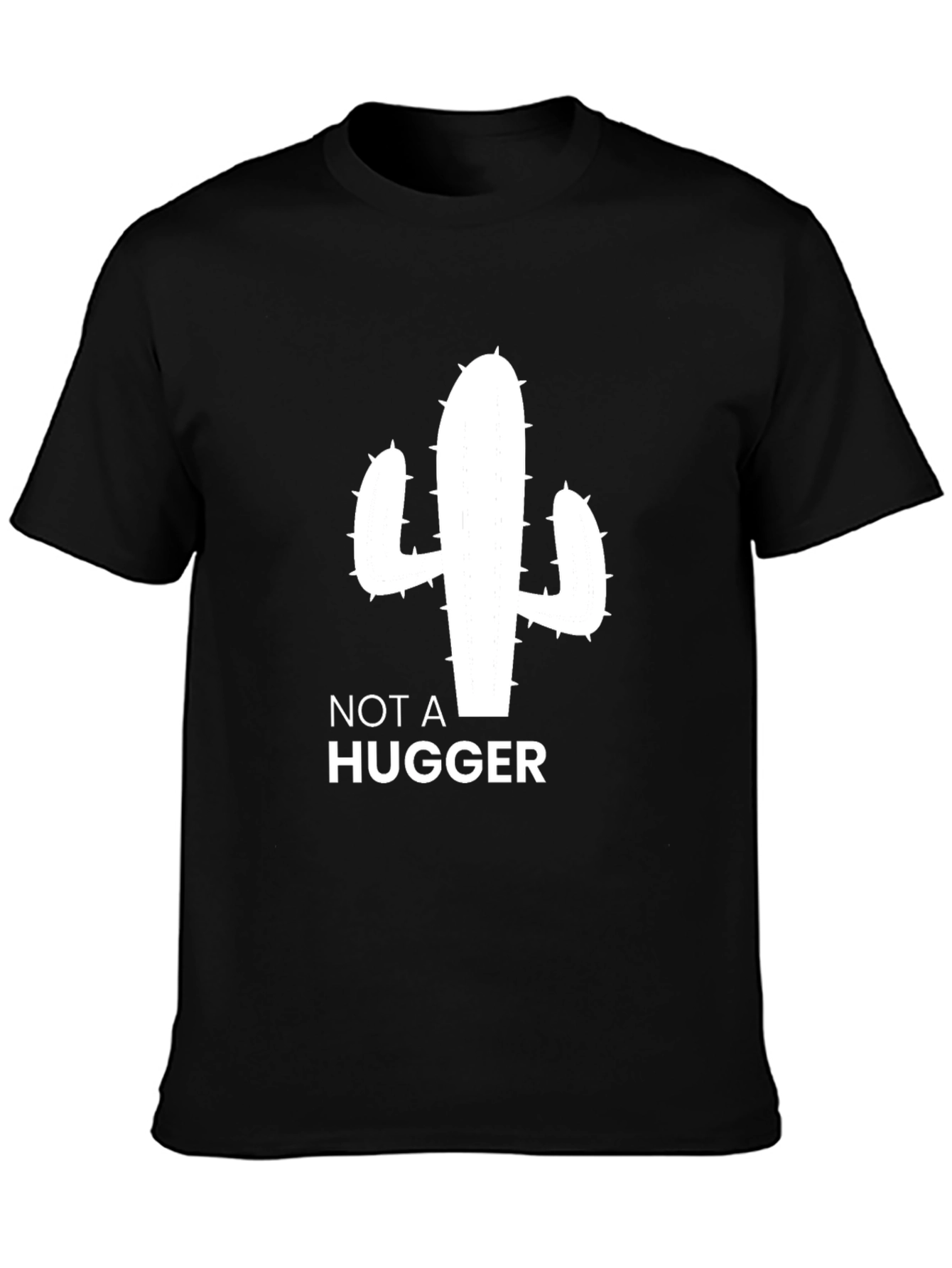 Black Not a Hugger Cactus T-Shirt - Unisex Graphic Tee view 3