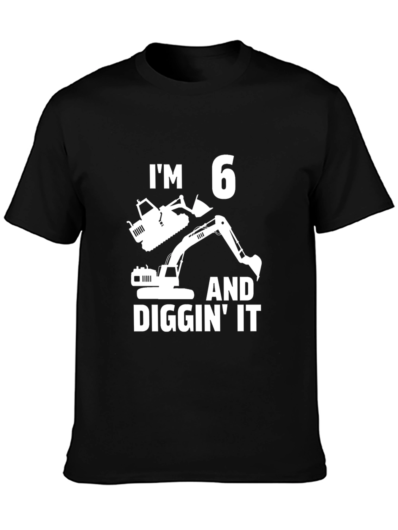 Black I'm 6 and Diggin' It Birthday T-Shirt view 3