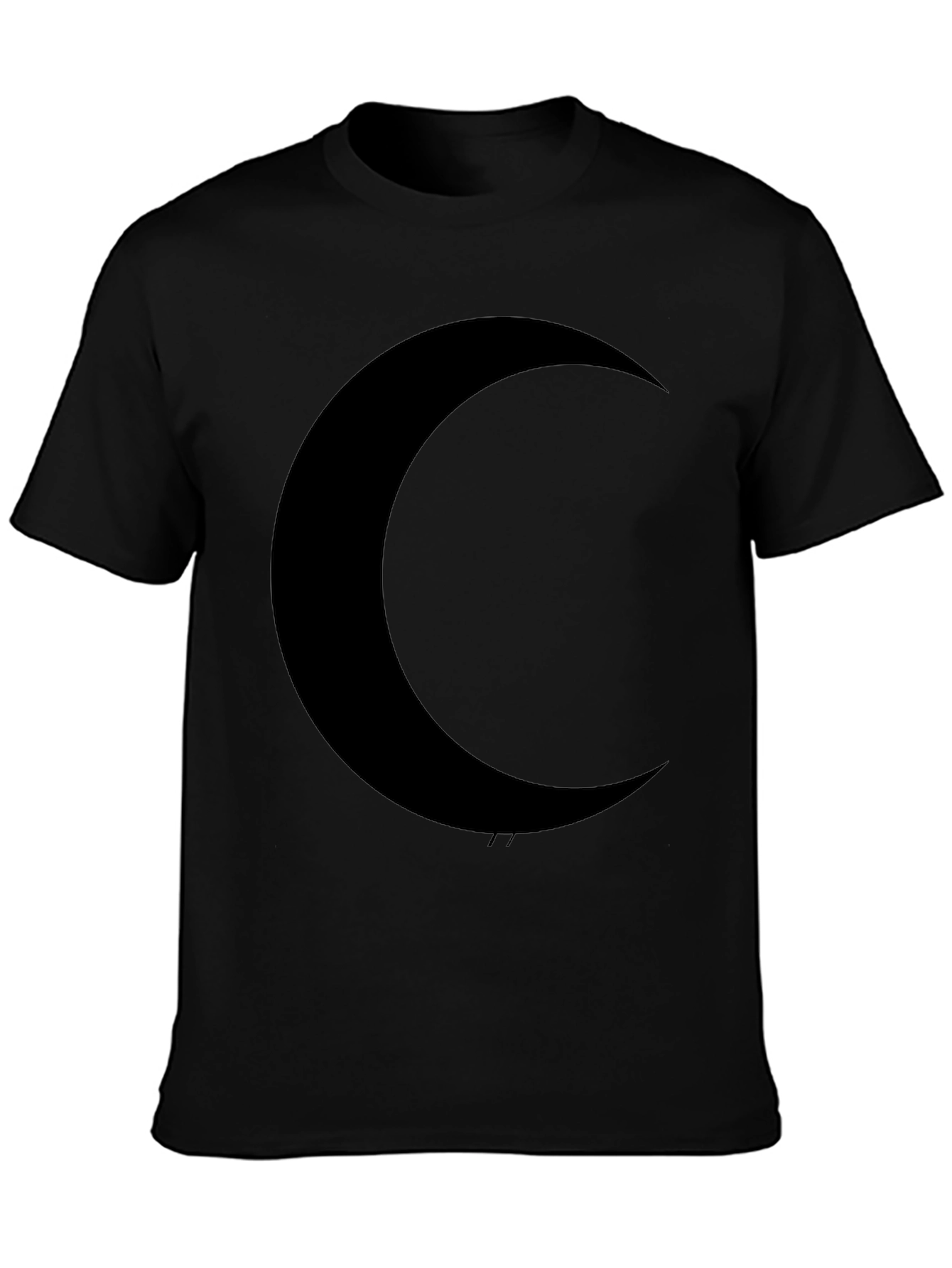 Black Midnight Moon Black T-Shirt - Stylish Crescent Graphic Tee view 3