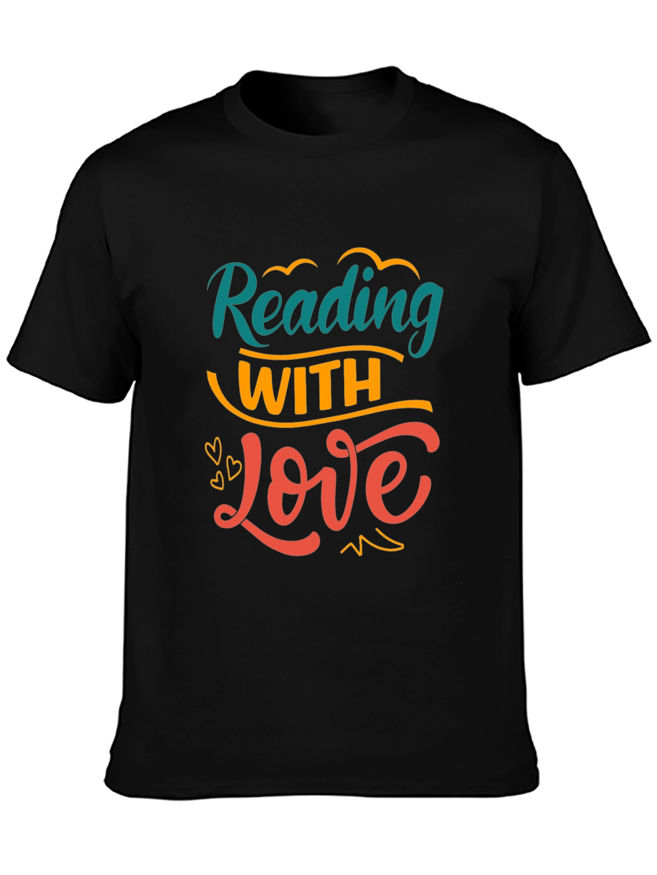 Black Reading with Love Graphic Tee view 3