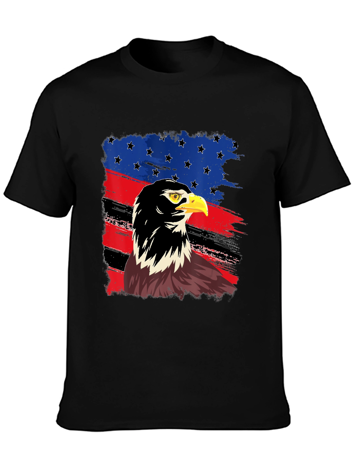 Black American Eagle Flag Graphic T-Shirt view 3