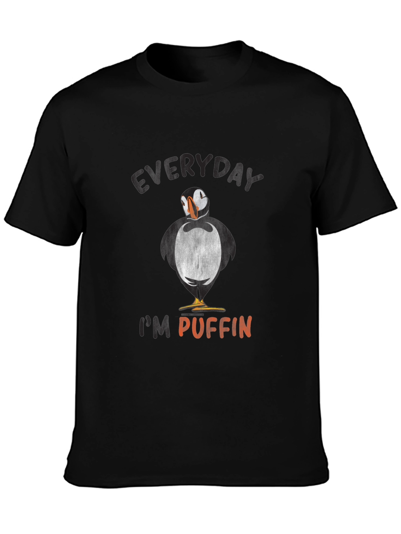 Black Everyday I'm Puffin' Graphic Tee view 3