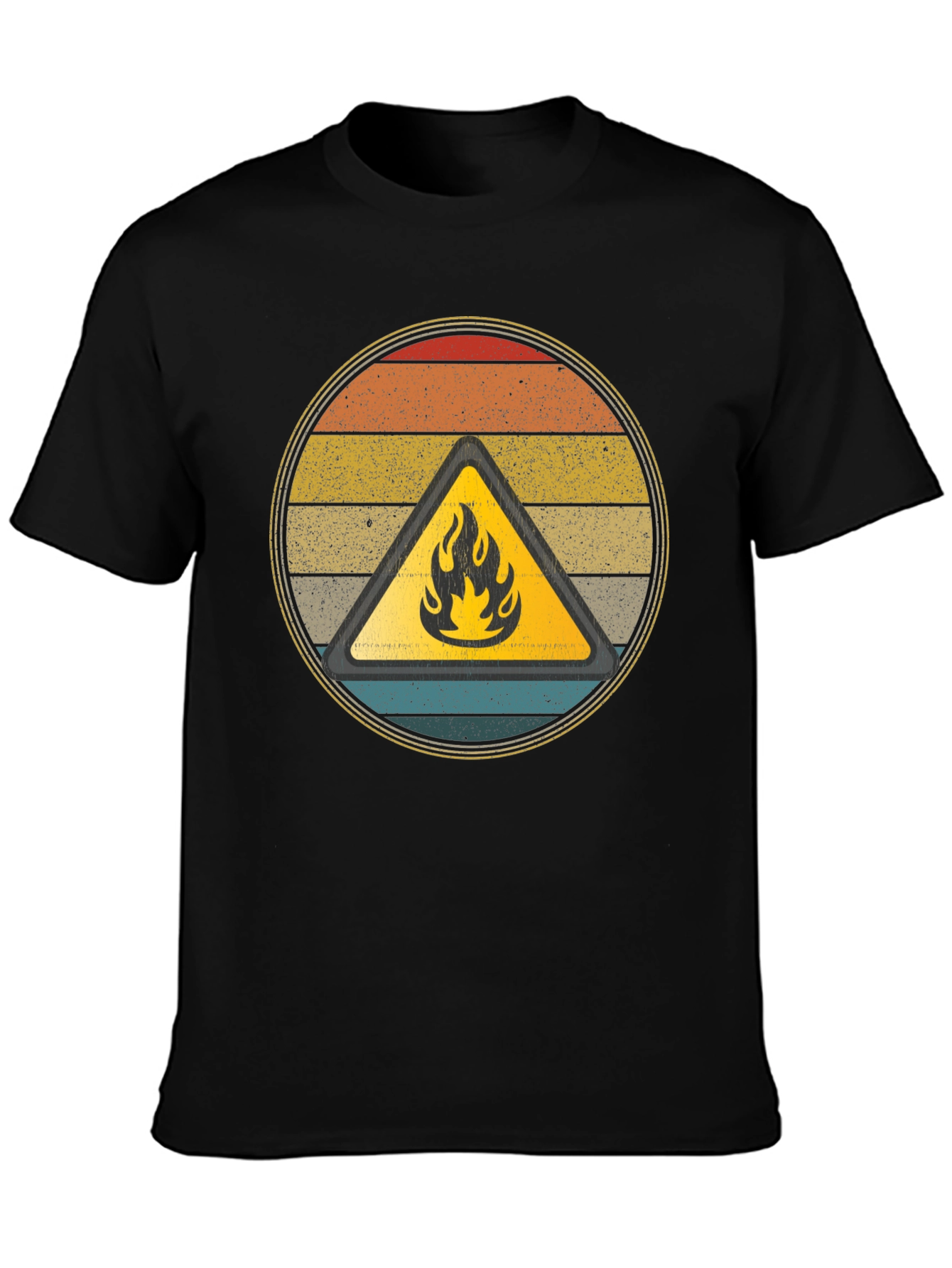 Black Retro Fire Hazard Graphic Tee view 3
