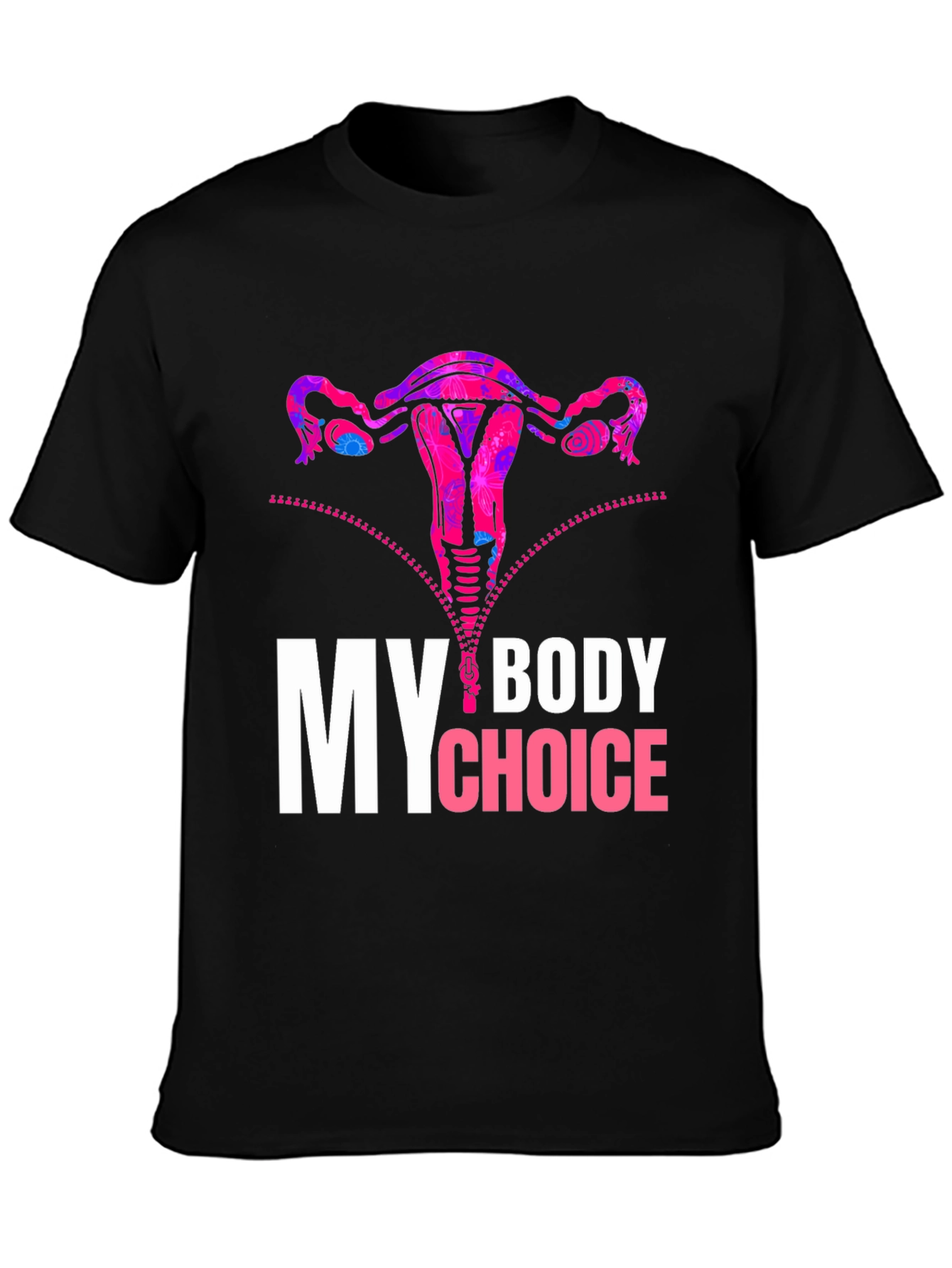 Black My Body My Choice Uterus Graphic Tee view 3