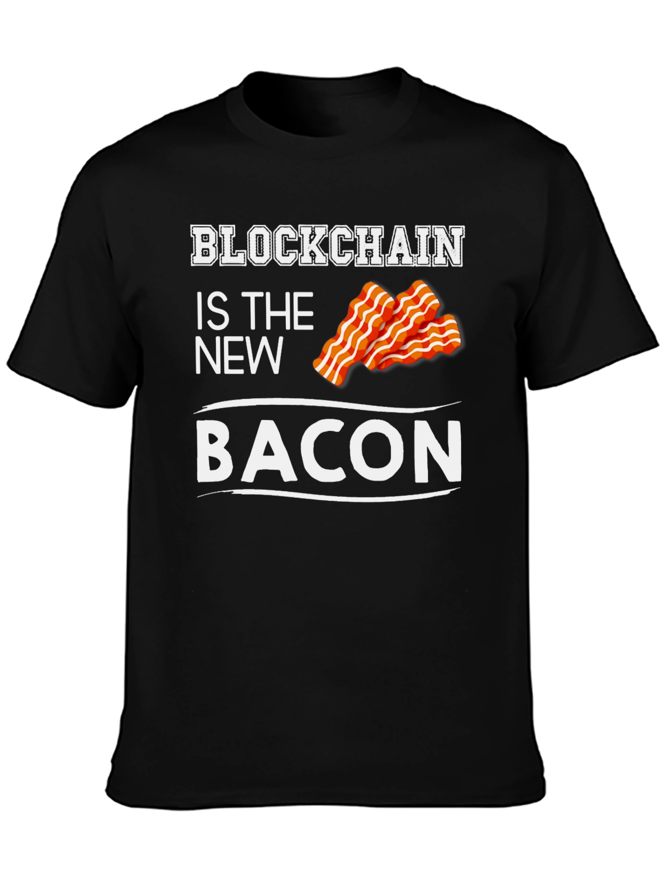 Black Blockchain is the New Bacon Graphic T-Shirt view 3