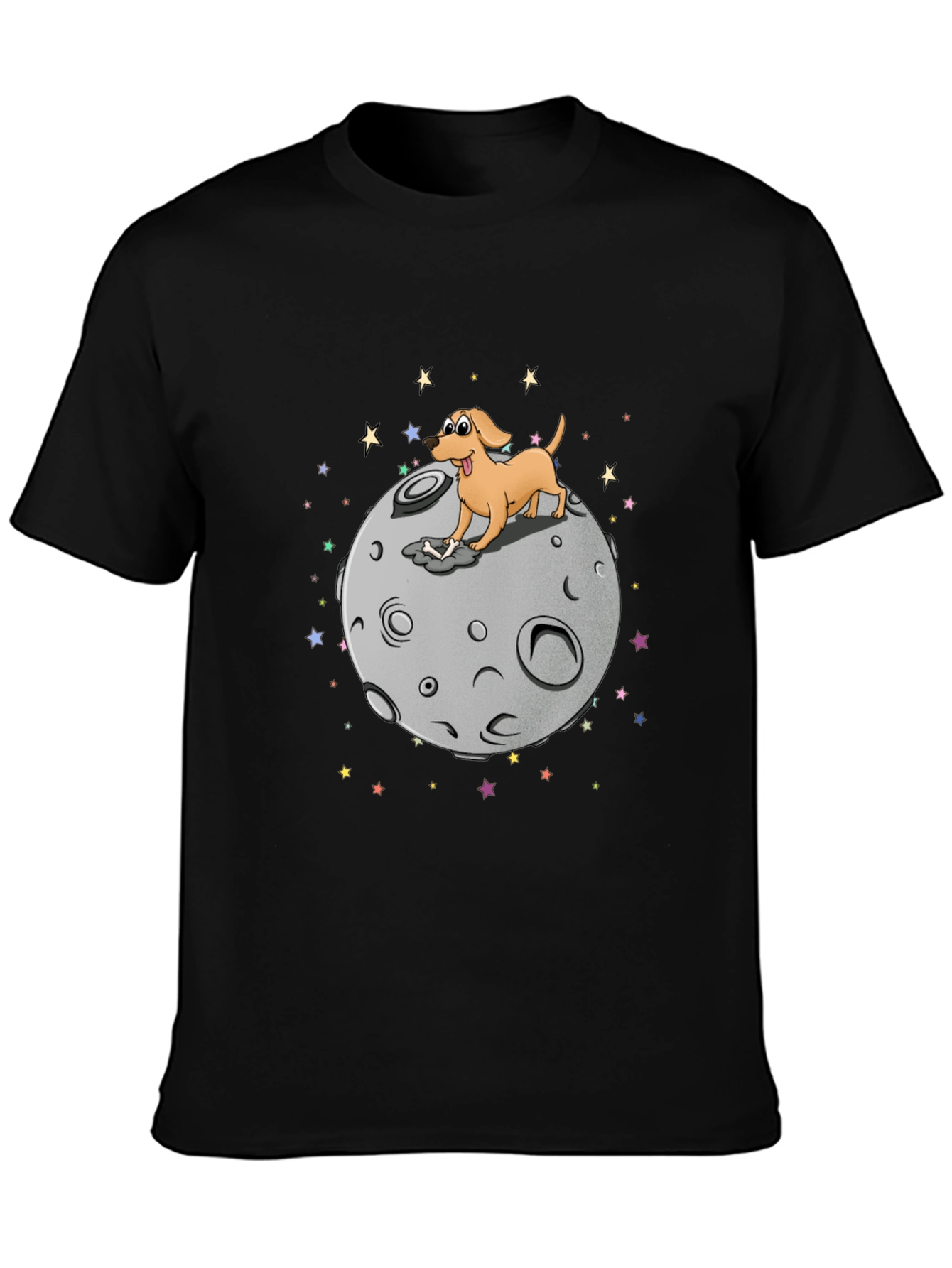 Black Dog on Moon Graphic T-Shirt view 3