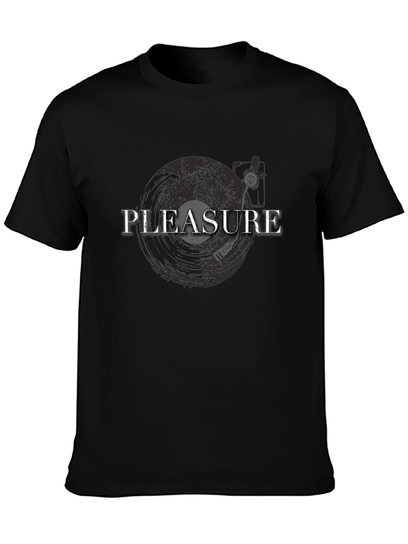Black Pleasure Record Player T-Shirt view 3