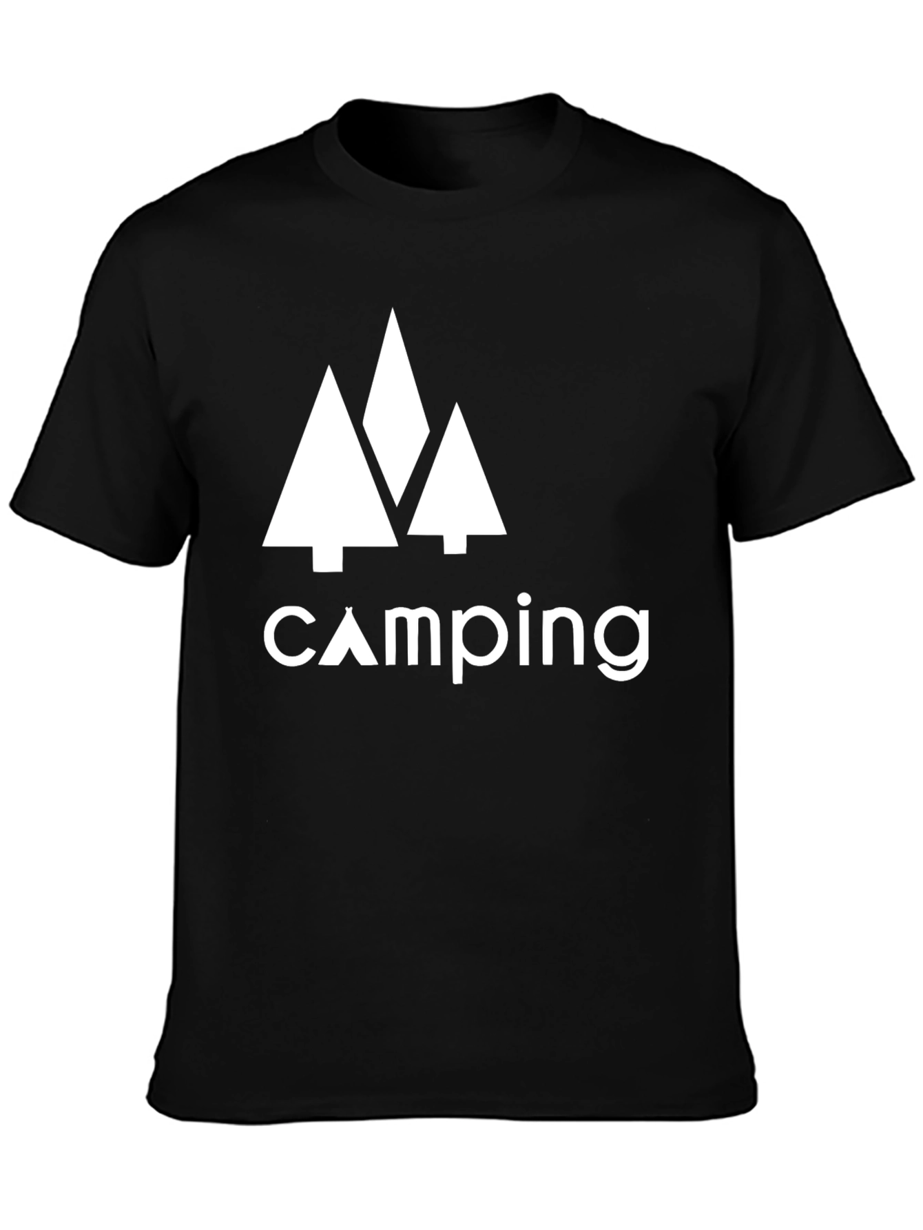 Black Camping Trees Graphic Tee - Adventure Awaits! view 3