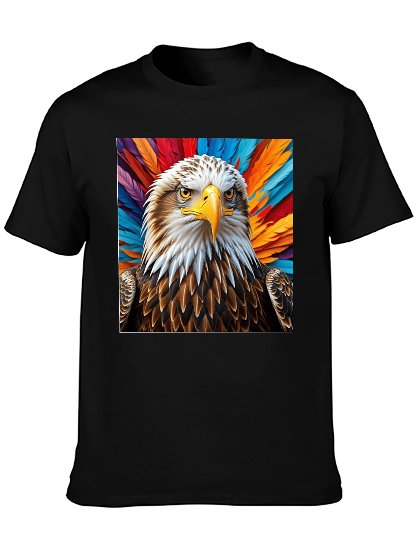 Black Eagle Graphic Tee - Bold Feathered Design view 3