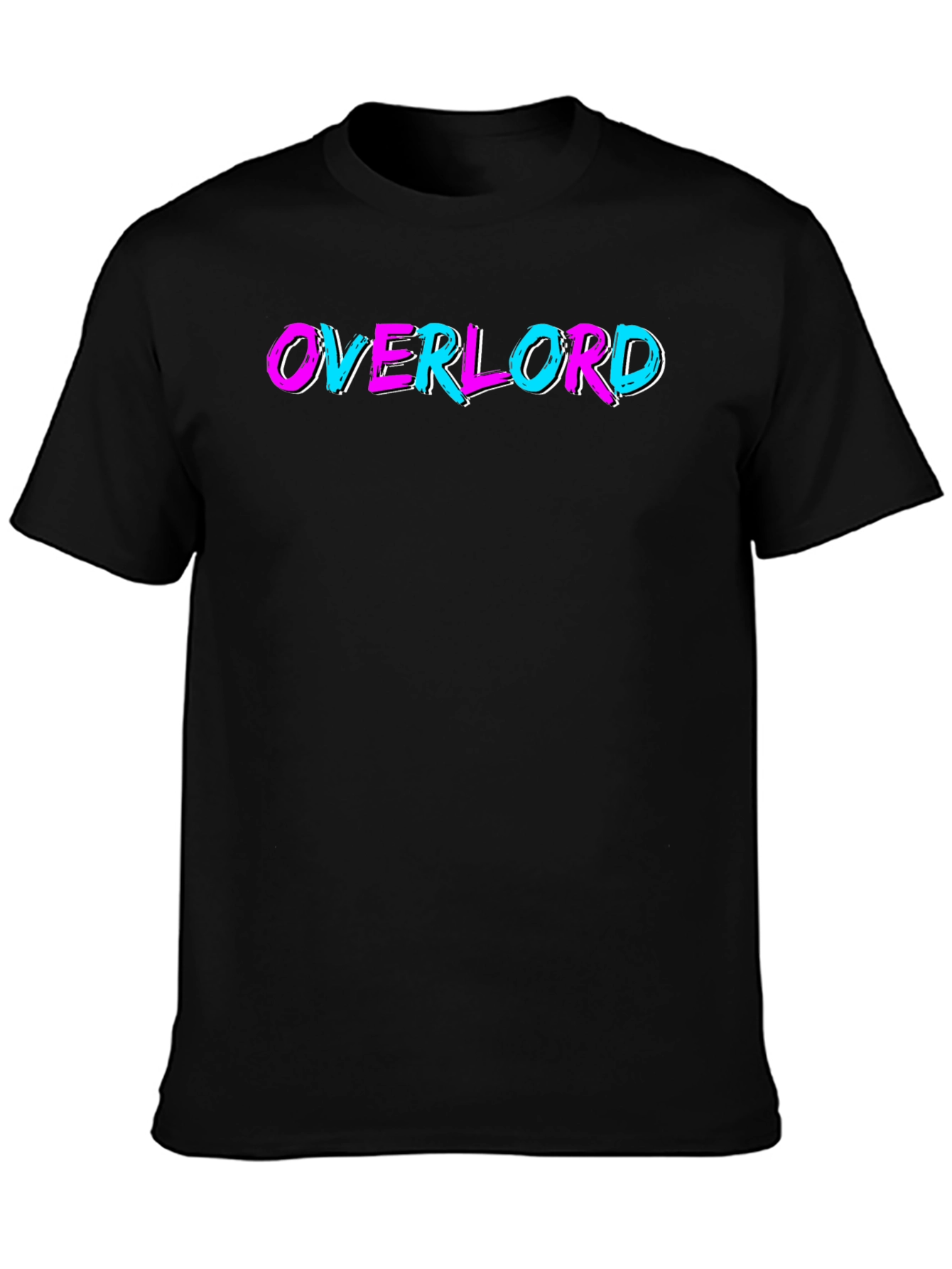 Black Overlord Graphic Tee - Black Cotton T-Shirt view 3