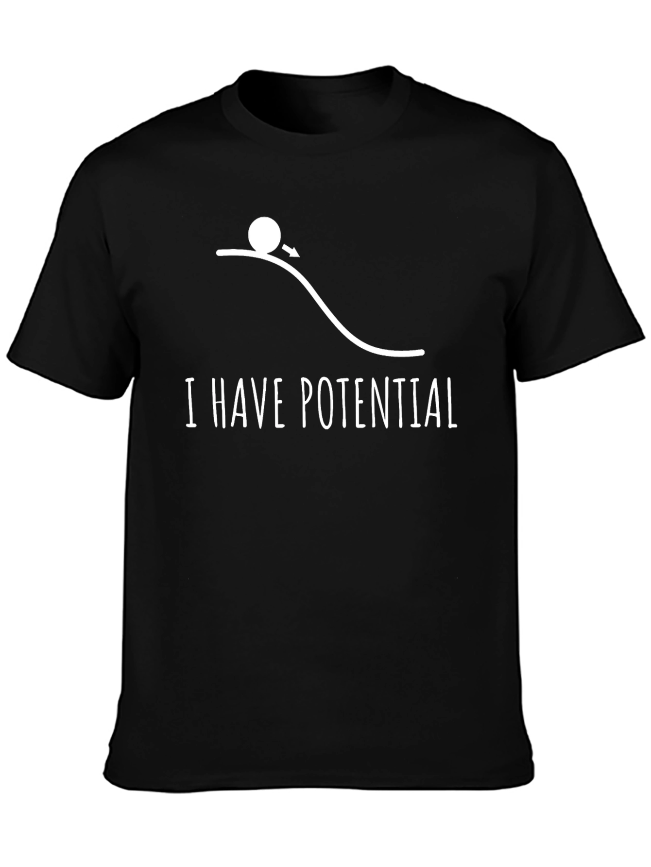 Black I Have Potential Graphic Tee - Black view 3