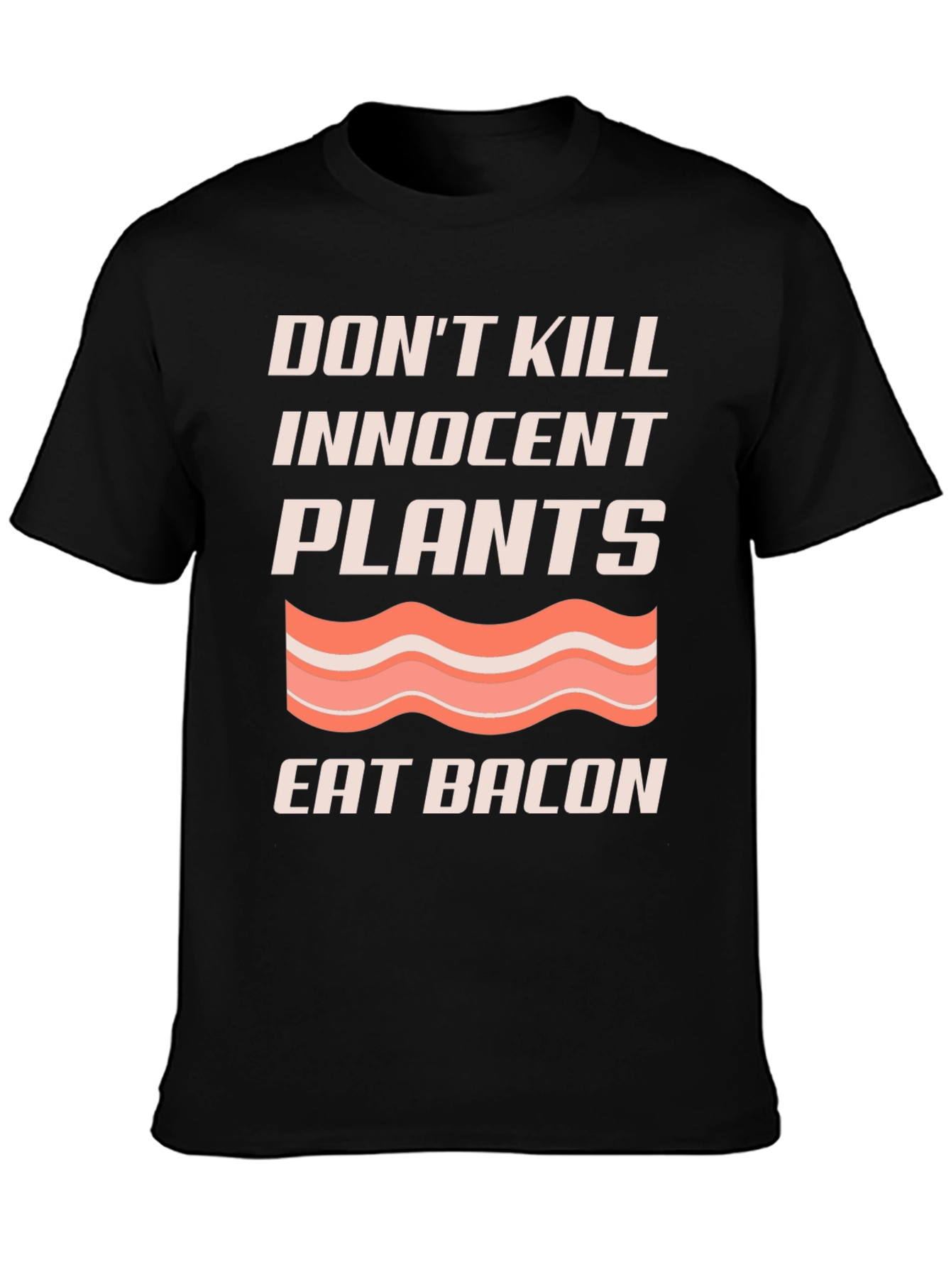 Black Don't Kill Plants Eat Bacon Graphic T-Shirt view 3