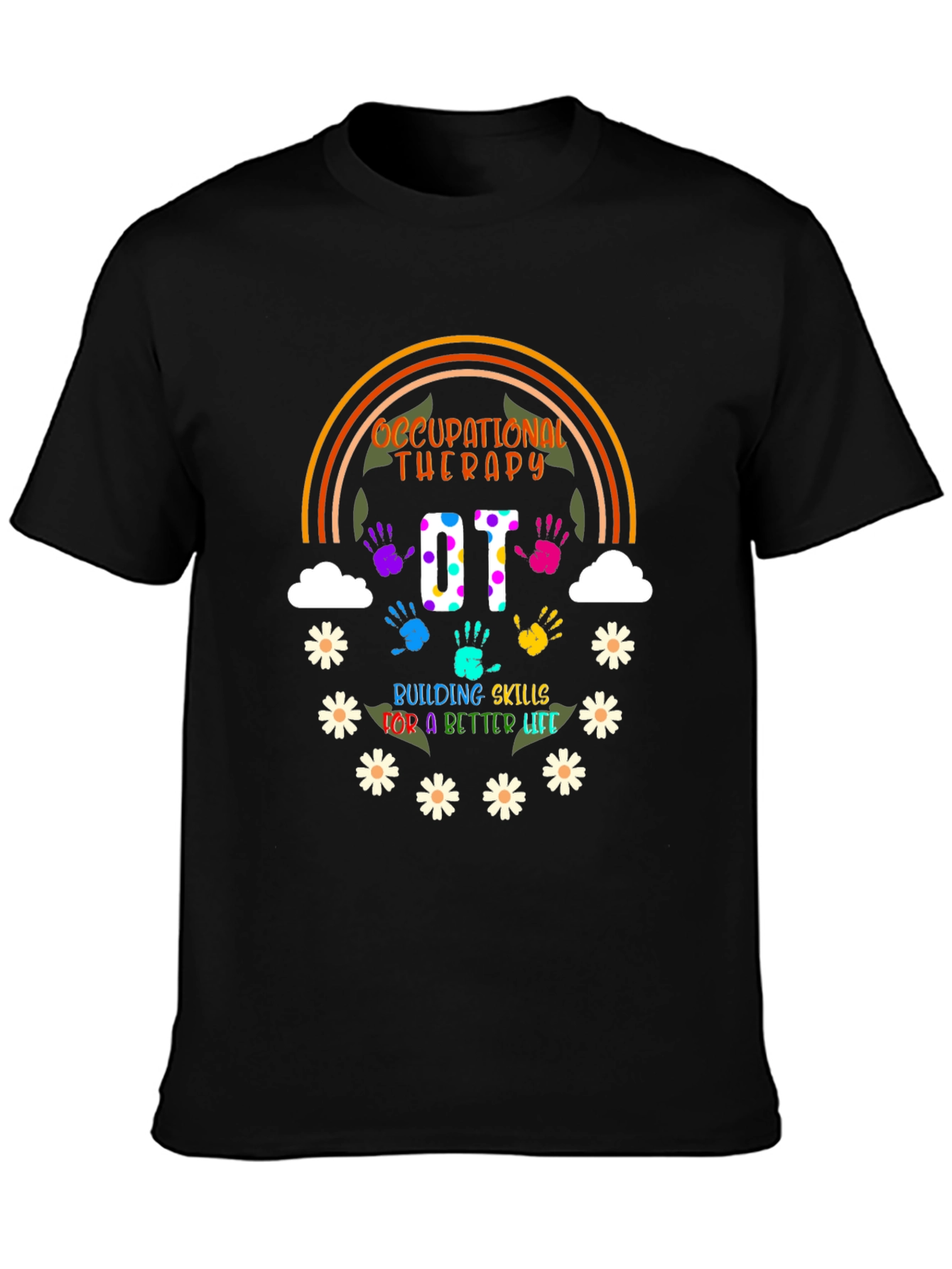 Black Occupational Therapy T-Shirt view 3