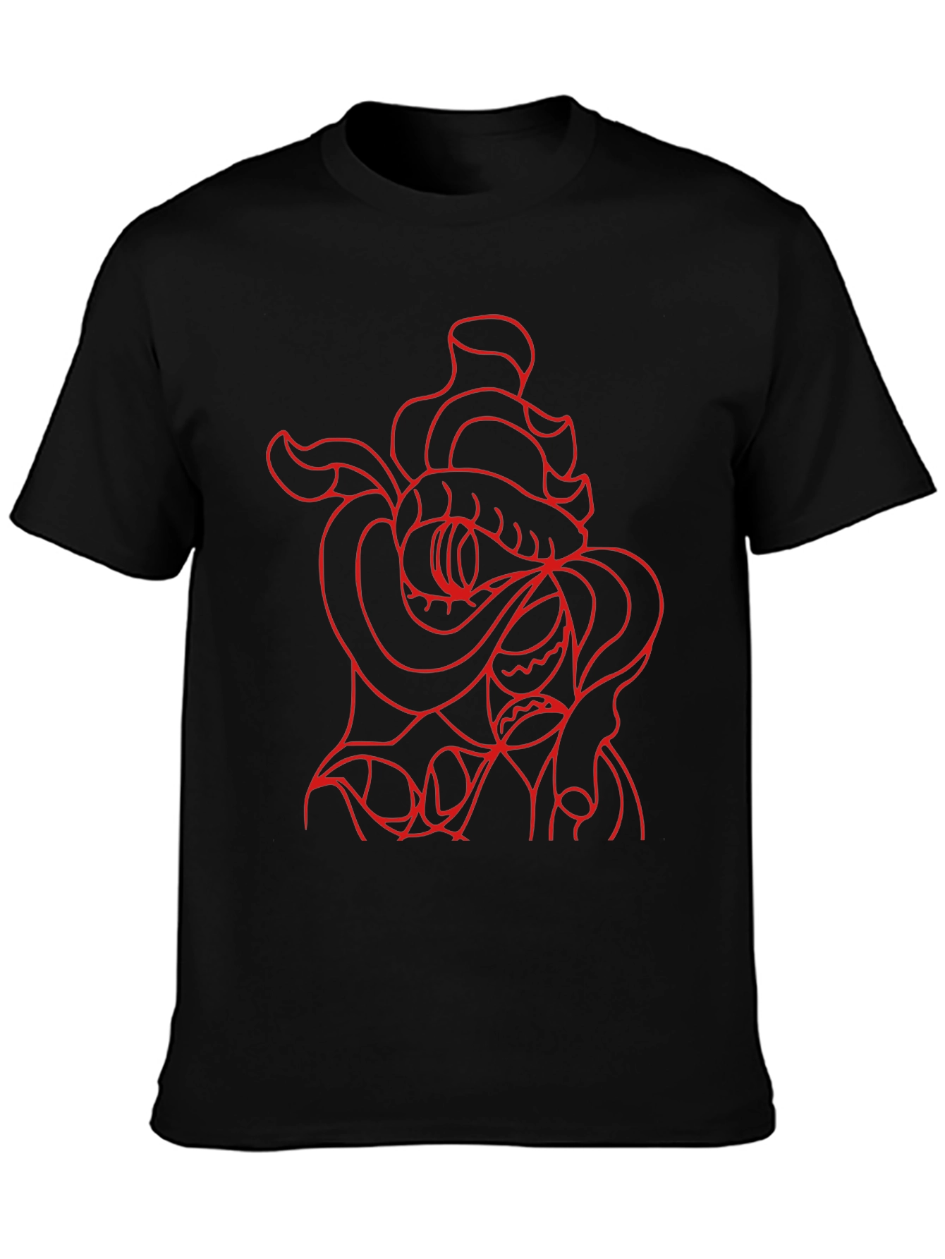 Black Red Snake Graphic Black T-Shirt view 3