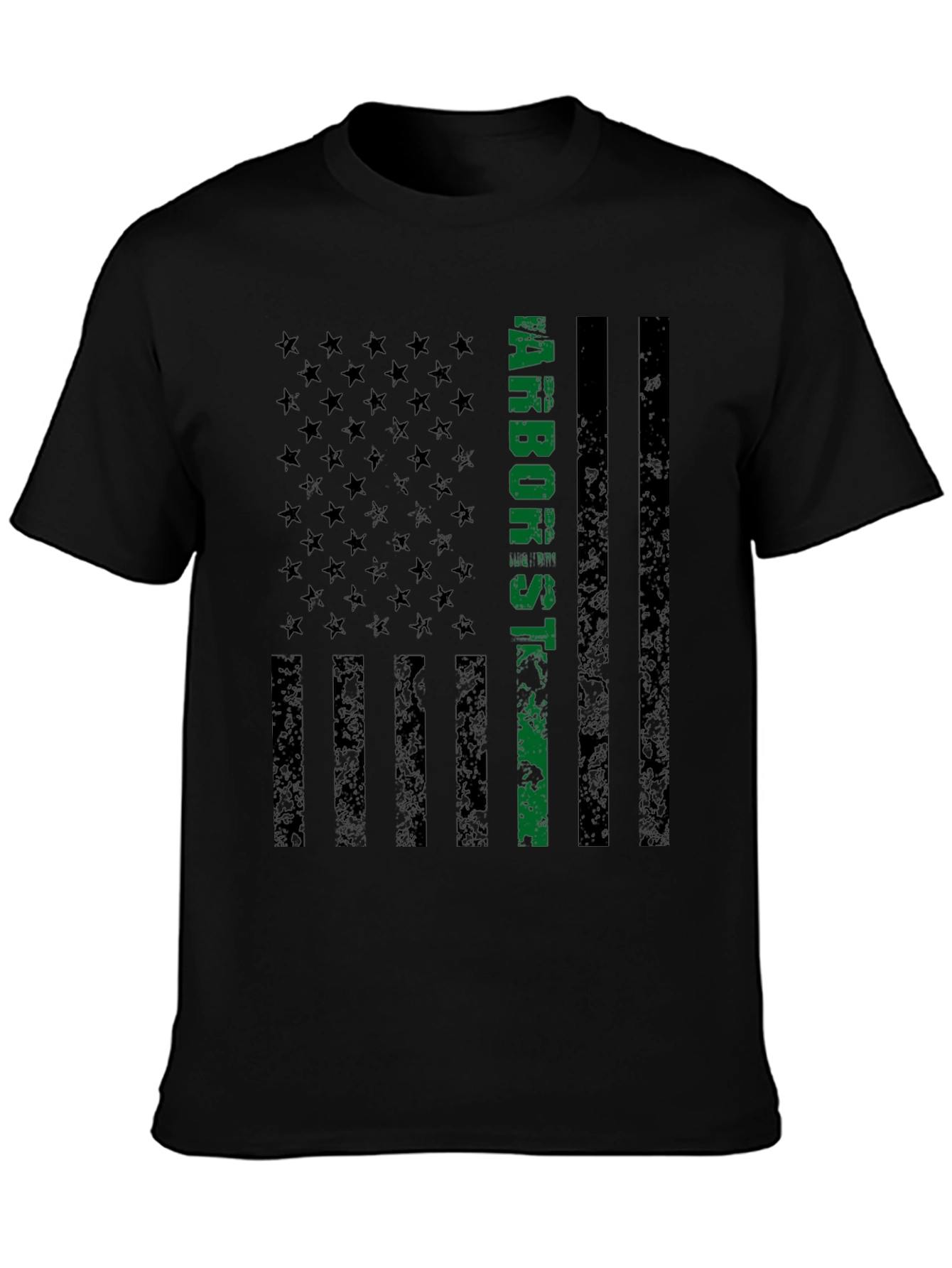 Black Arborist American Flag Graphic Tee view 3