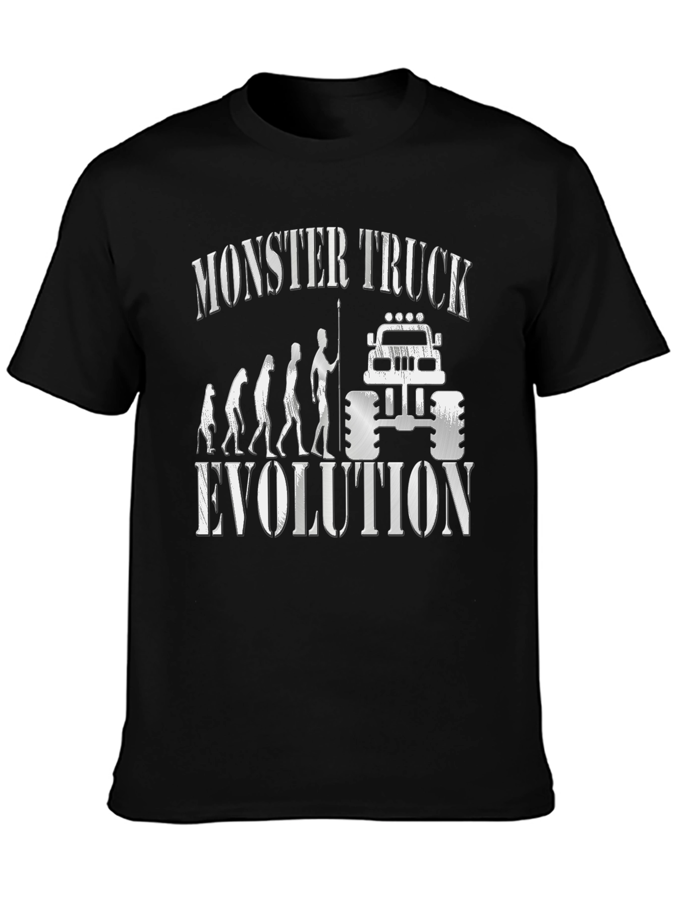 Black Monster Truck Evolution Graphic Tee - Black view 3
