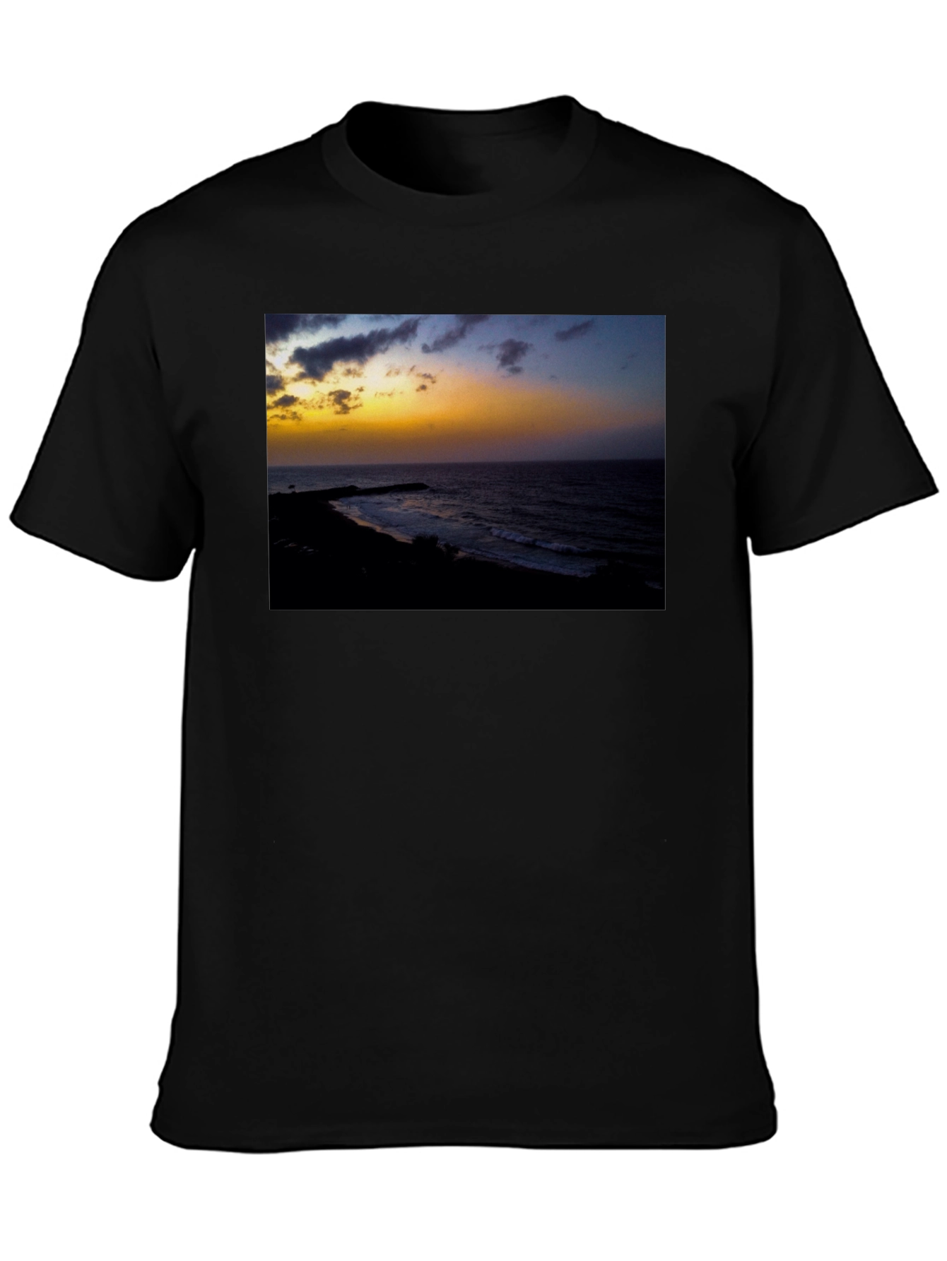 Black Sunset Beach Graphic T-Shirt view 3