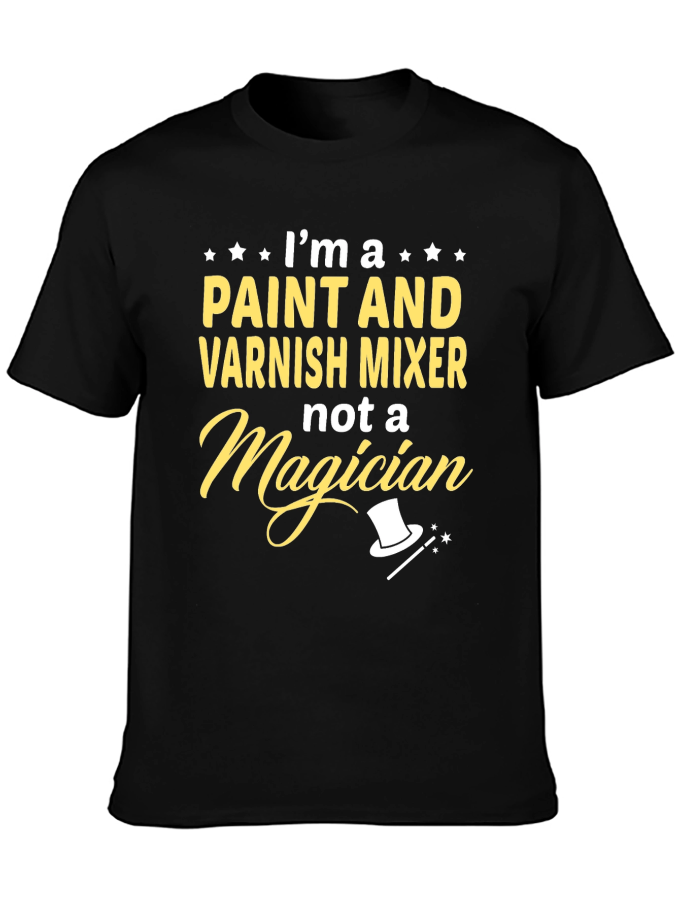 Black Paint & Varnish Mixer T-Shirt - Funny Job Tee view 3