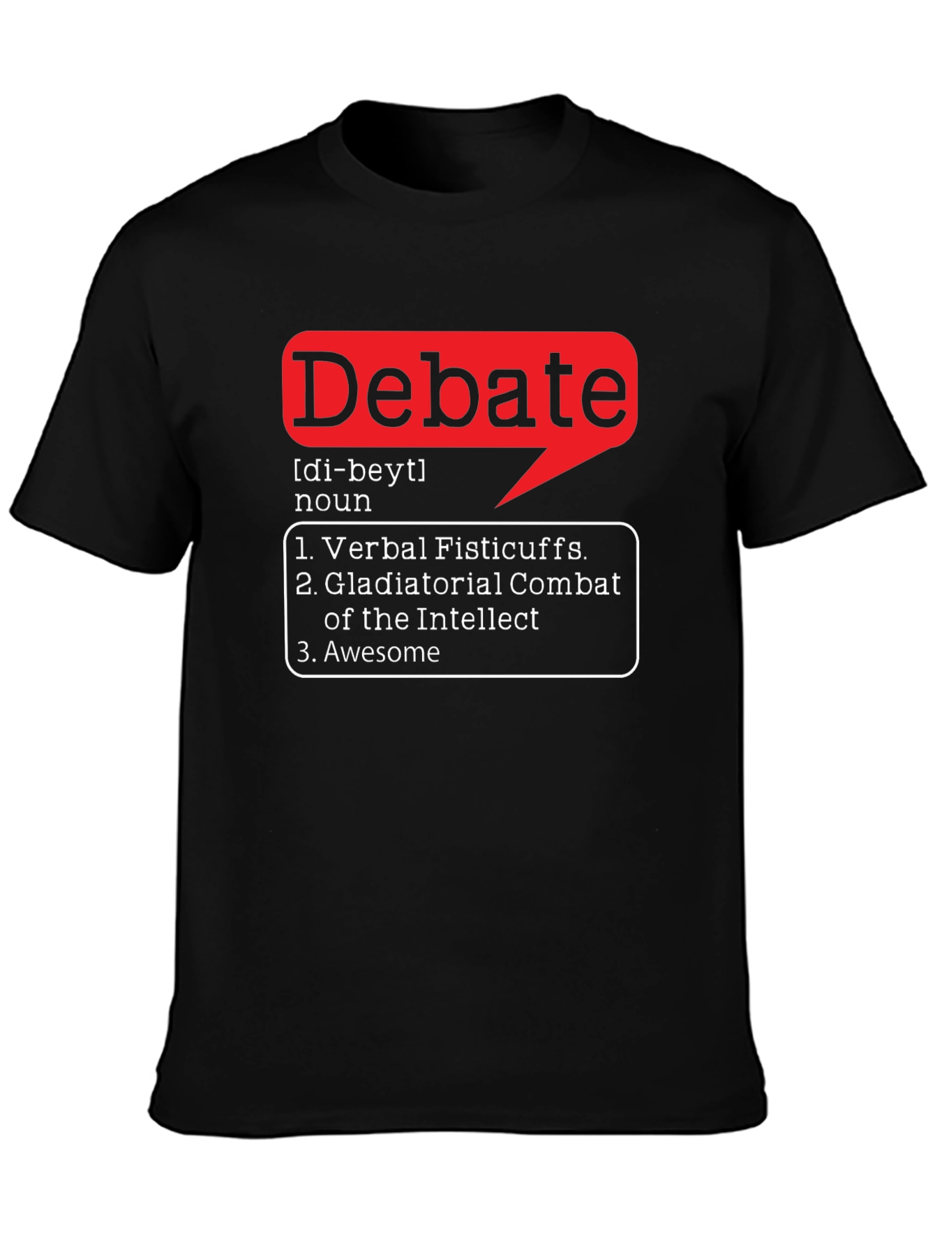 Black Debate Definition Black T-Shirt view 3