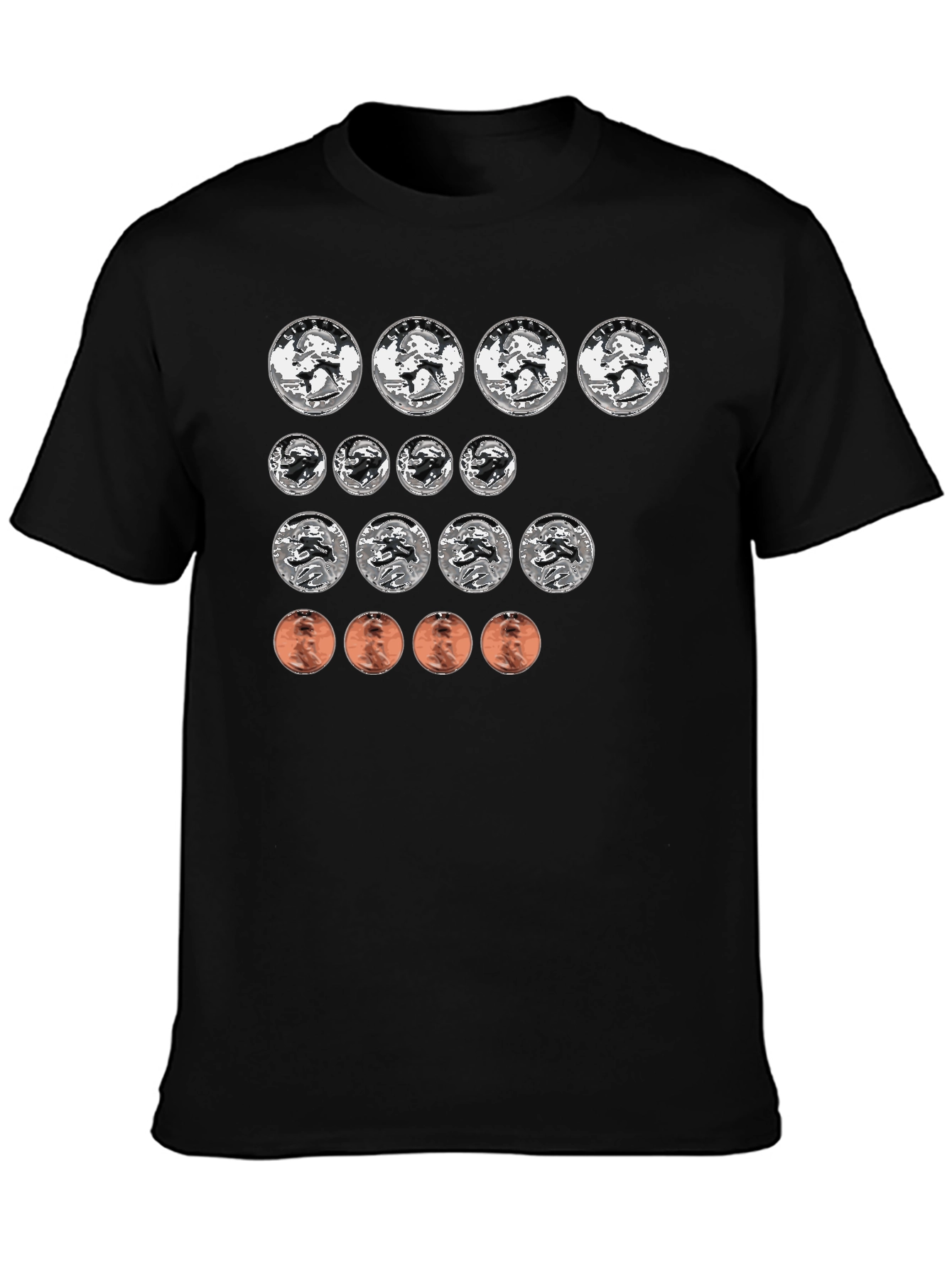 Black Coin Collector T-Shirt - Funny Money Design view 3