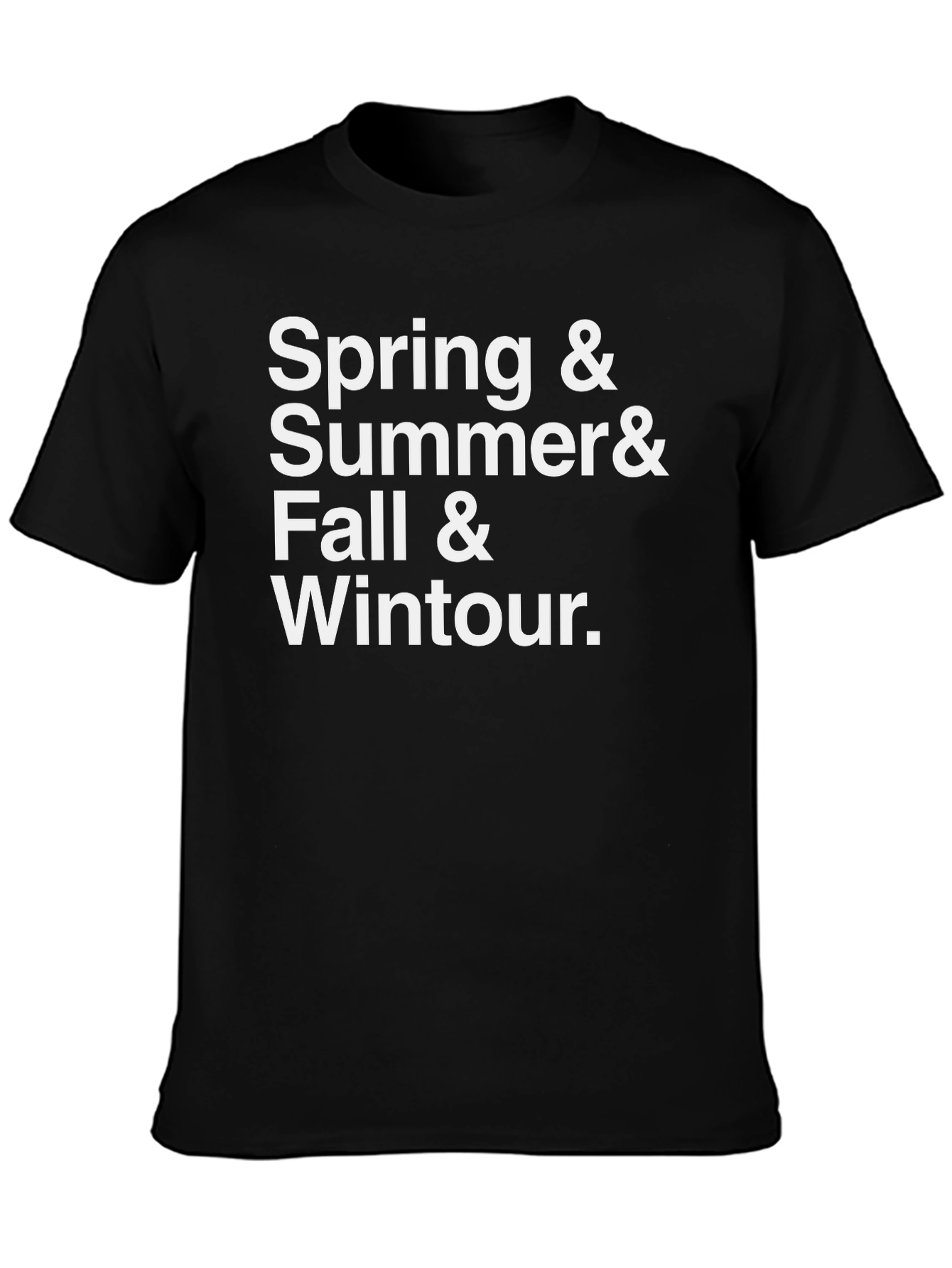 Black Spring, Summer, Fall, Wintour Black T-Shirt view 3