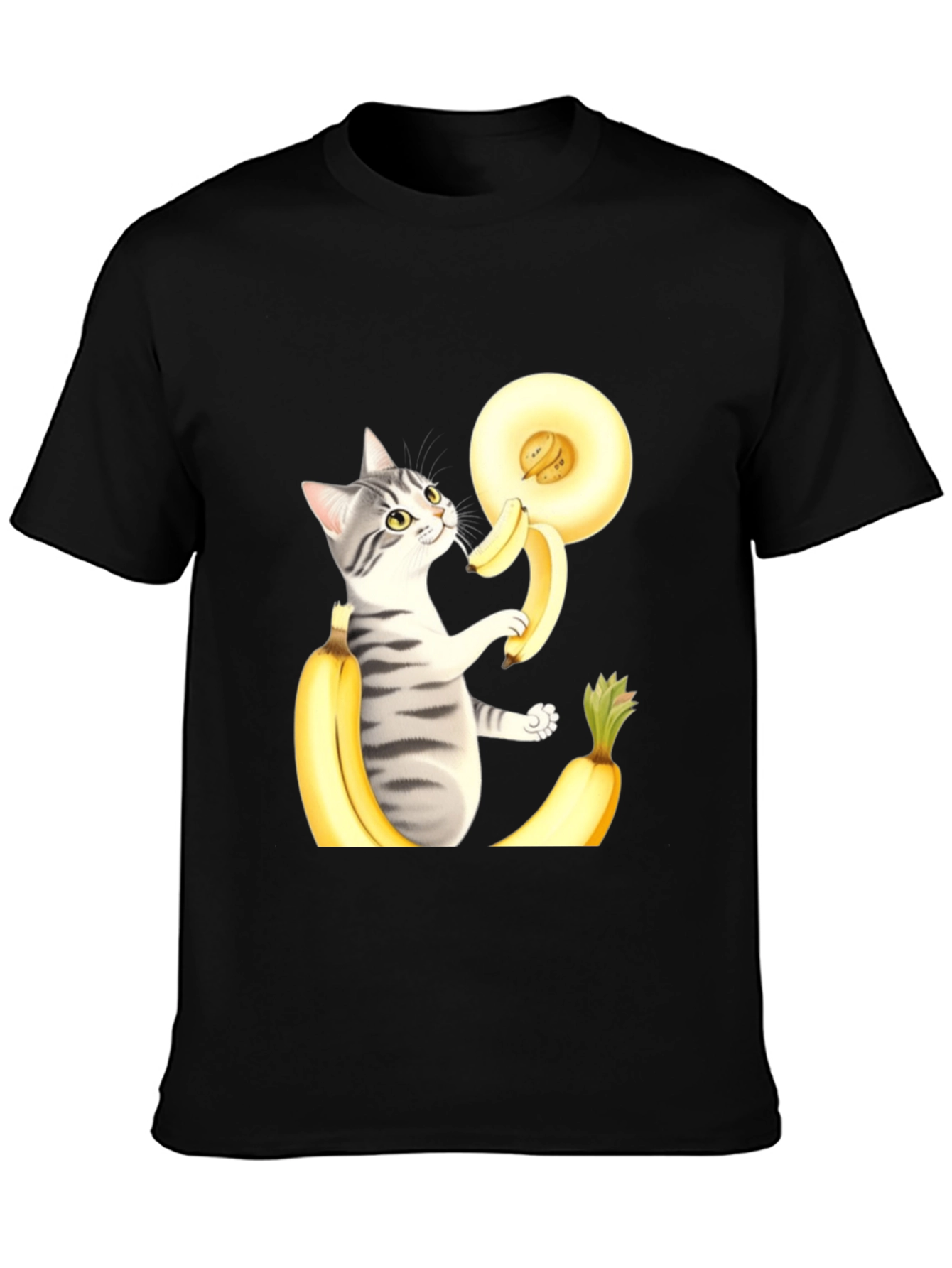 Black Cat Banana T-Shirt view 3