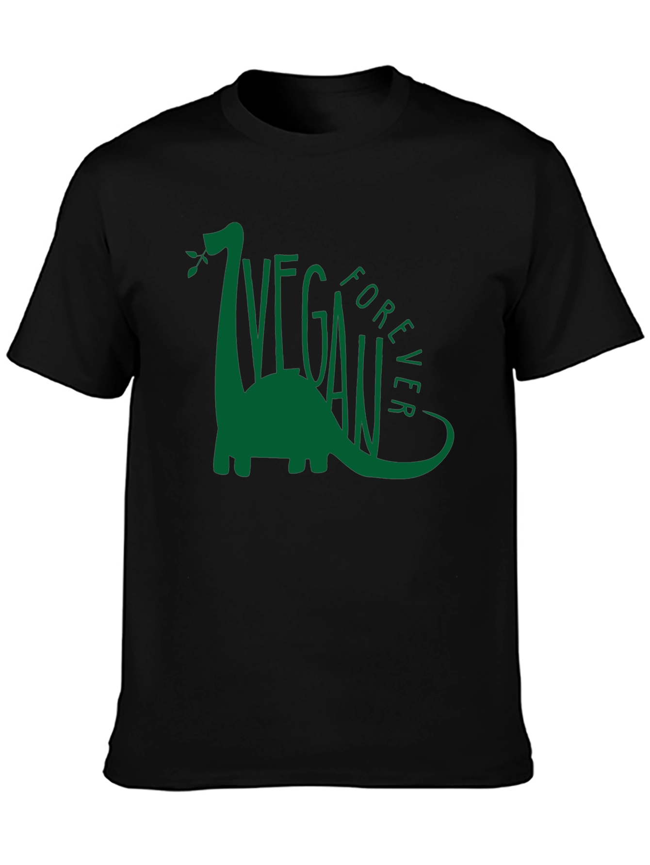 Black Vegan Forever Dinosaur Graphic Tee view 3