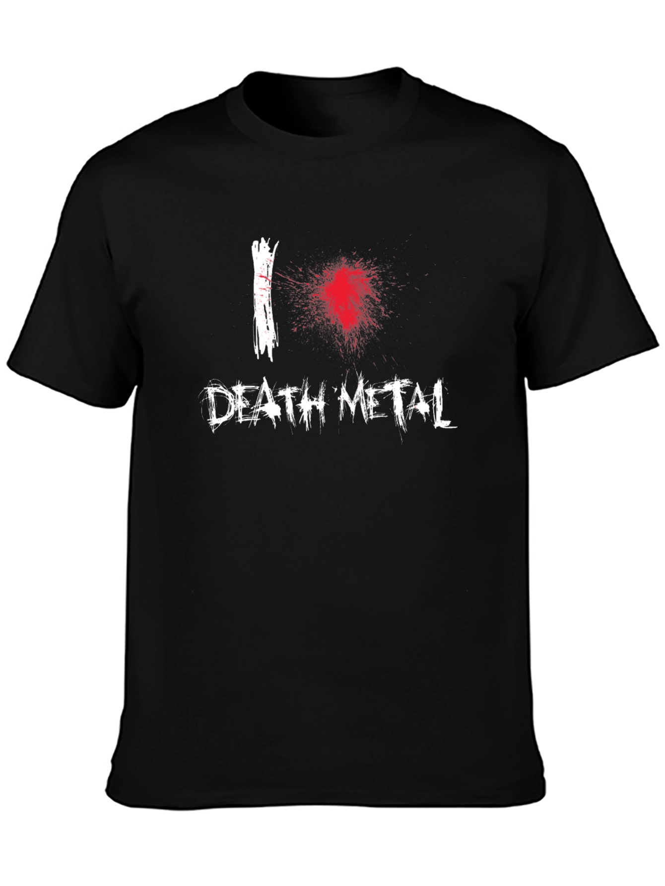 Black I Love Death Metal Black Graphic T-Shirt view 3