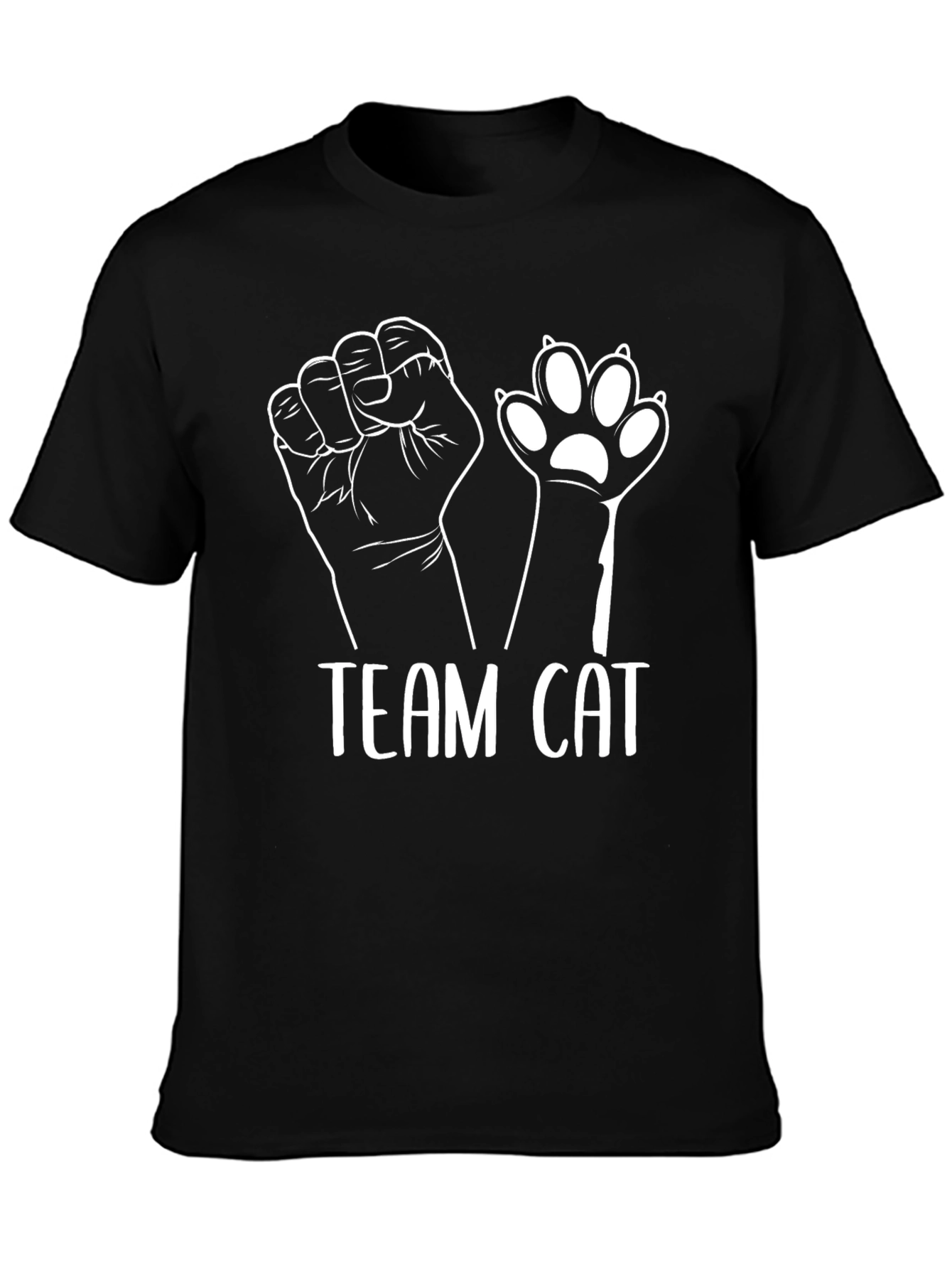 Black Team Cat T-Shirt - Feline Fan Apparel view 3