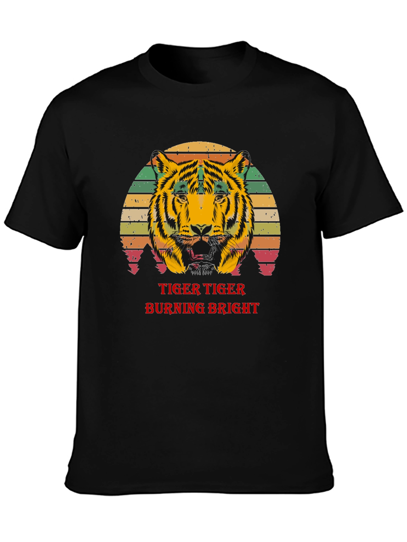 Black Tiger Burning Bright Graphic T-Shirt view 3