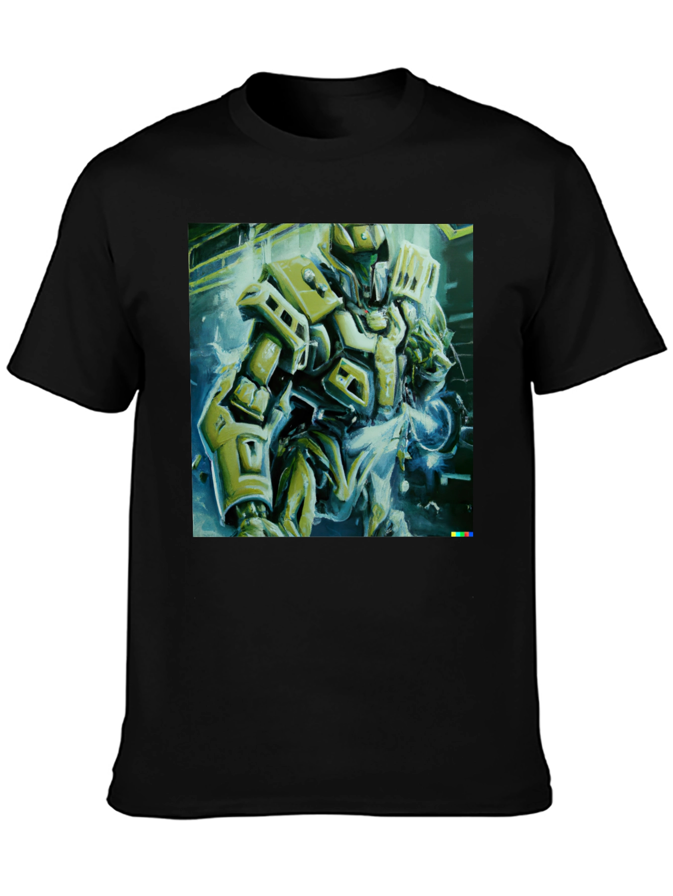 Black Sci-Fi Robot Graphic T-Shirt - Modern Streetwear Tee view 3