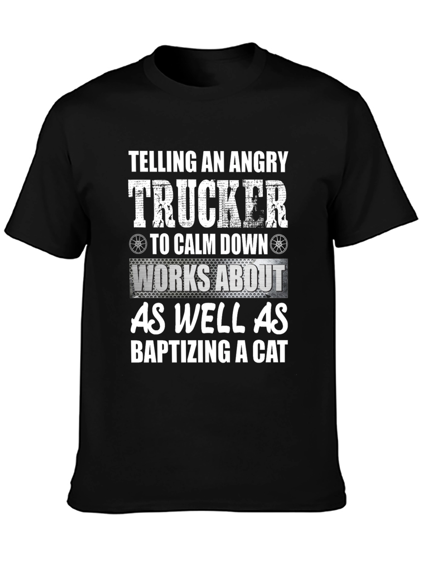 Black Angry Trucker Novelty Graphic T-Shirt view 3