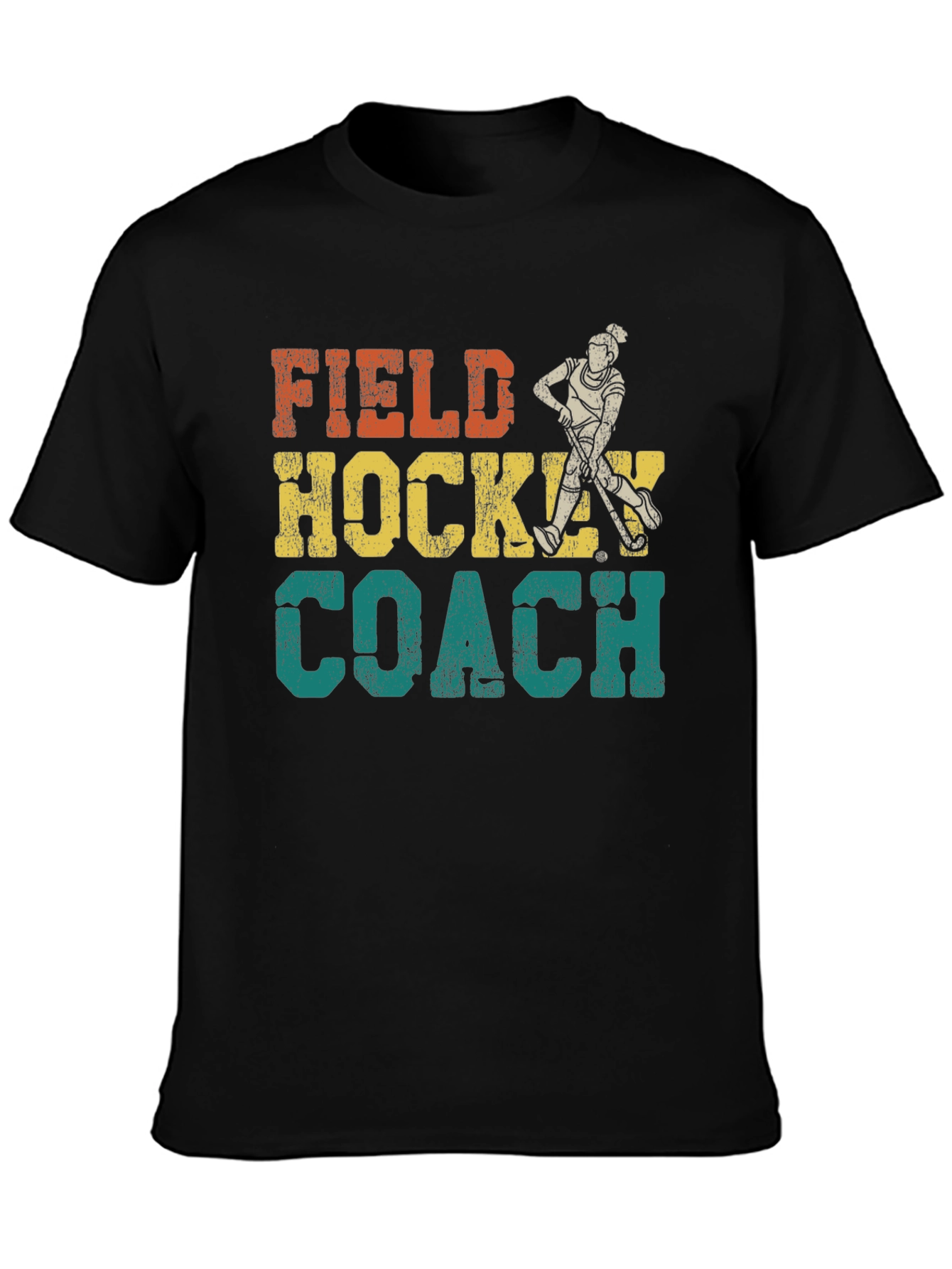 Black Field Hockey Coach Graphic Tee view 3