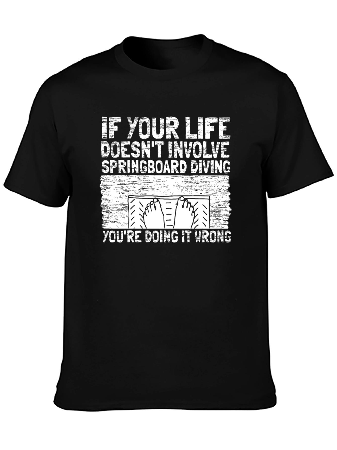 Black Springboard Diving T-Shirt - Funny Diver Gift view 3
