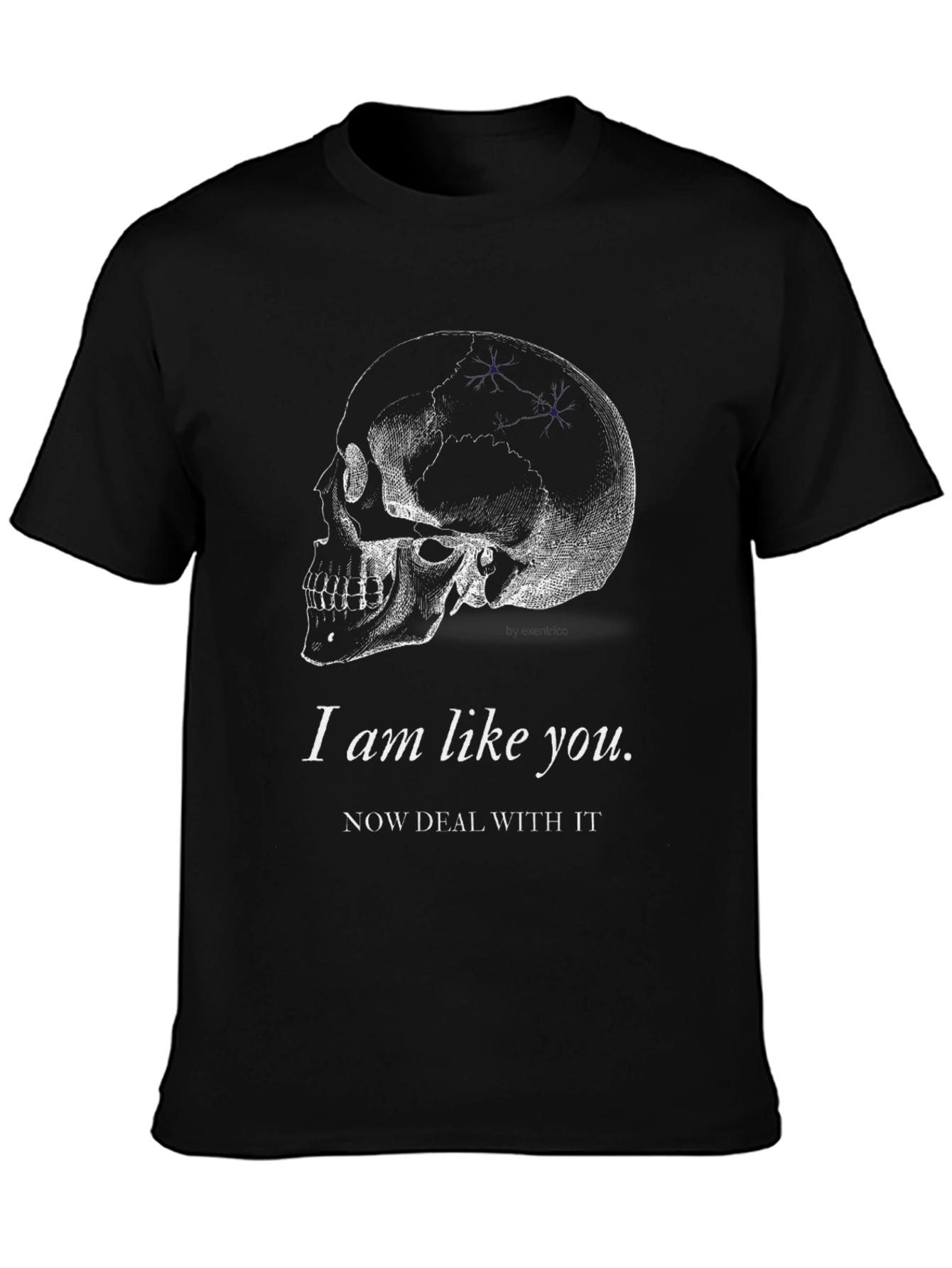 Black Skull Graphic Tee - "I am like you. Deal with it." view 3