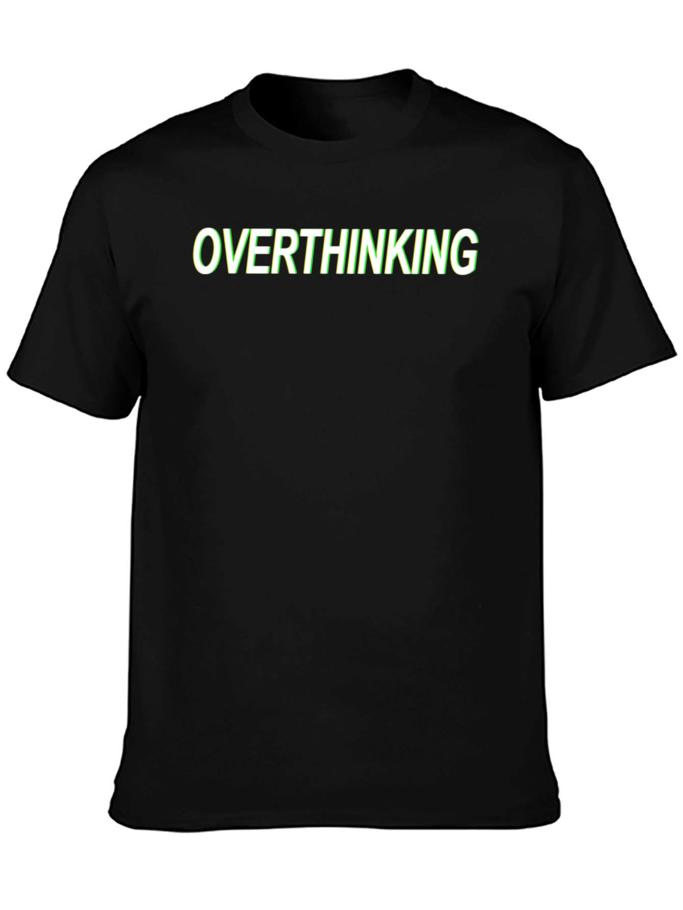 Black Overthinking Graphic Tee - Soft Cotton Blend T-Shirt view 3