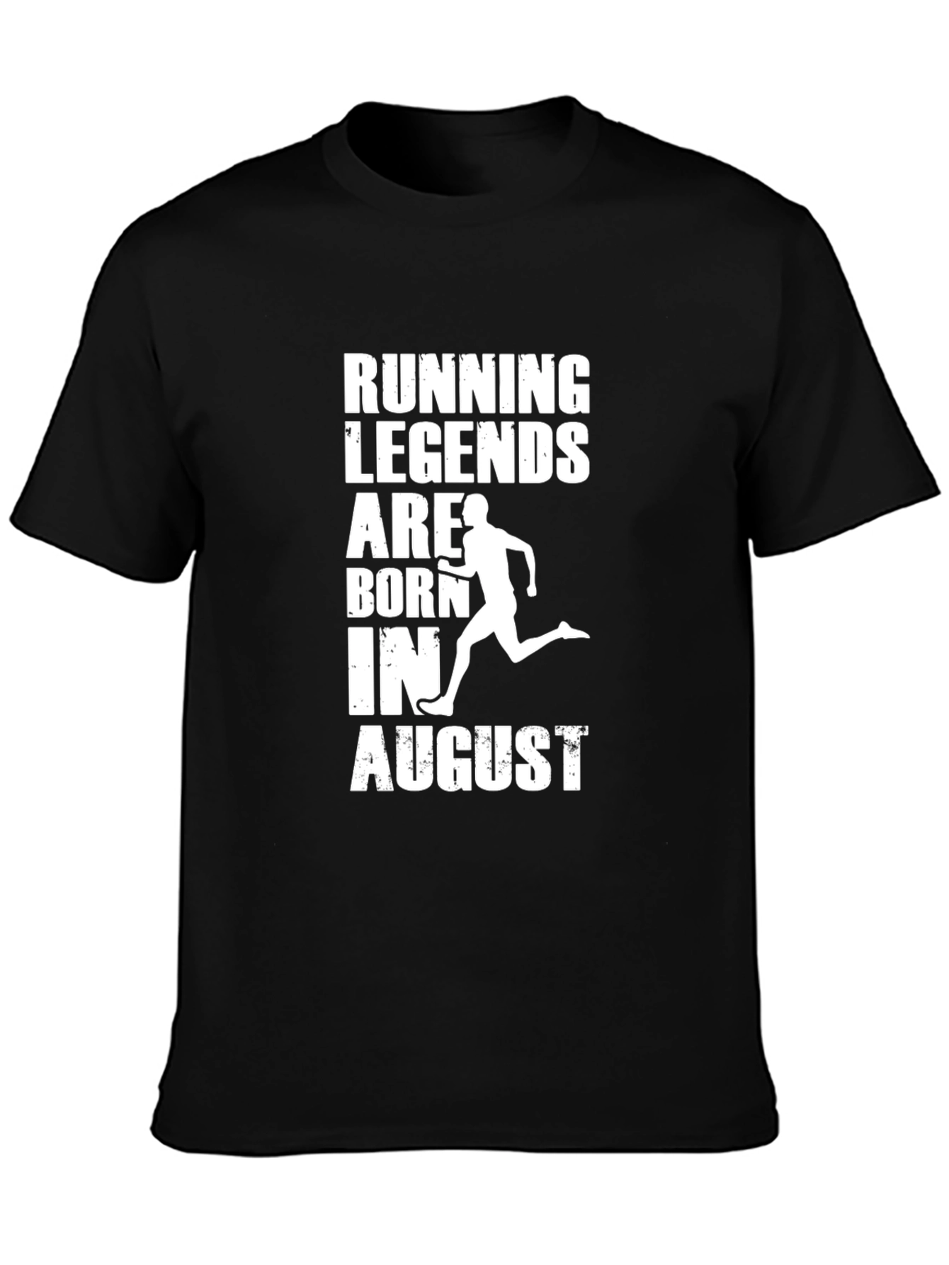 Black Running Legends Born In August T-Shirt view 3