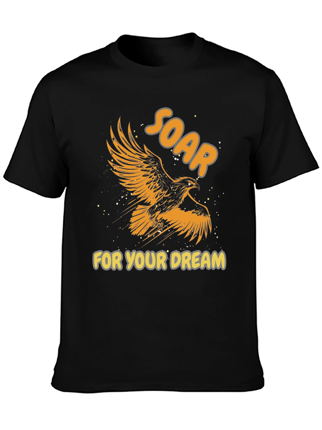 Black Soar for Your Dream Graphic Tee - Inspiring Eagle Design view 3