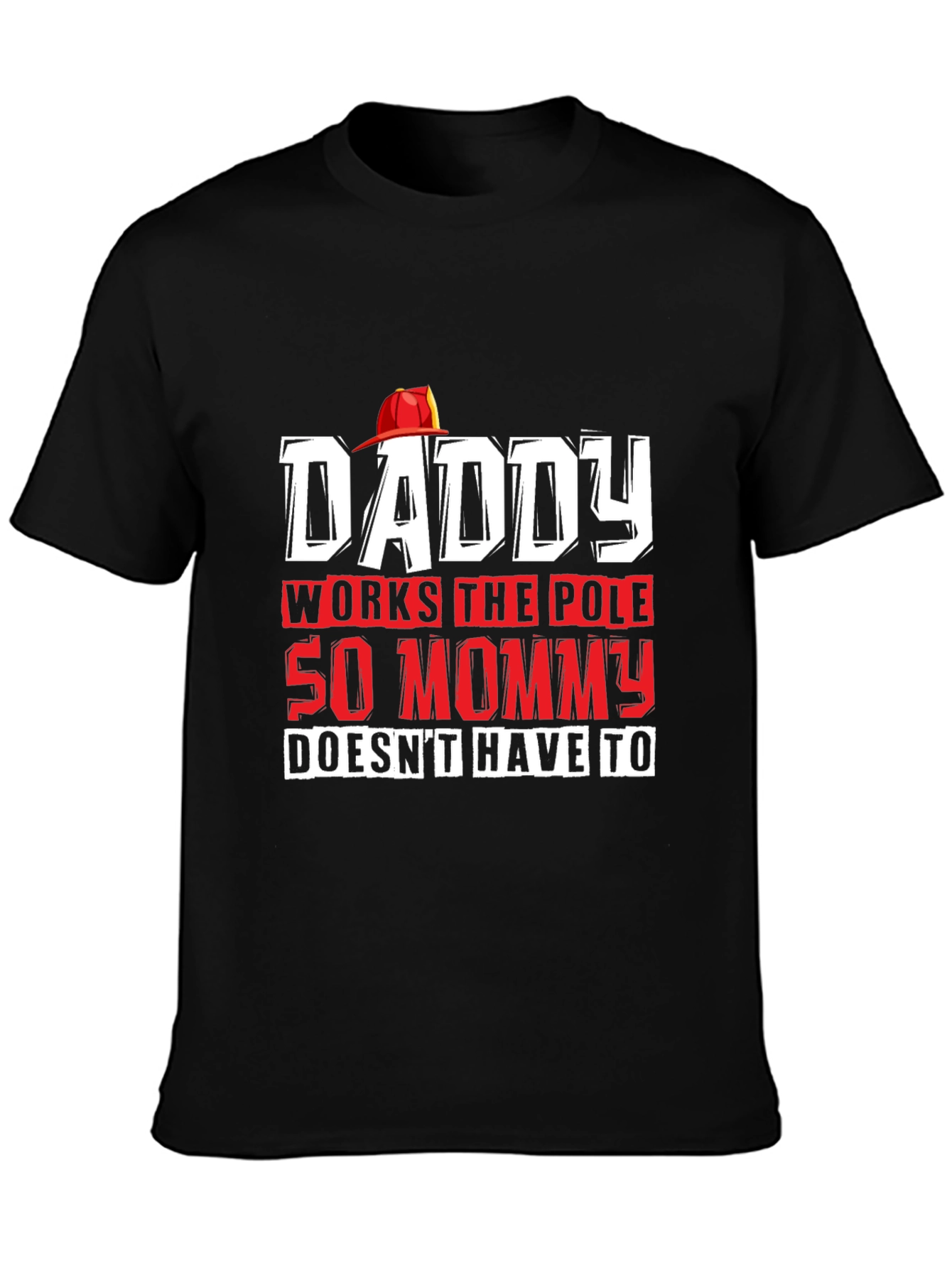 Black Daddy Works The Pole Funny Graphic T-Shirt view 3