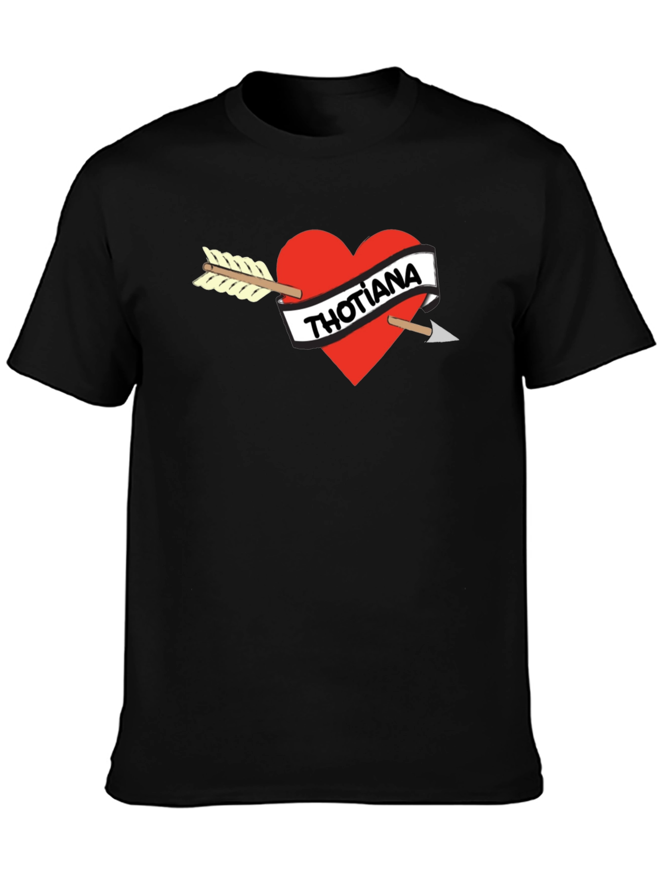 Black Thotiana Heart Arrow Graphic Tee - Unisex Black T-Shirt view 3