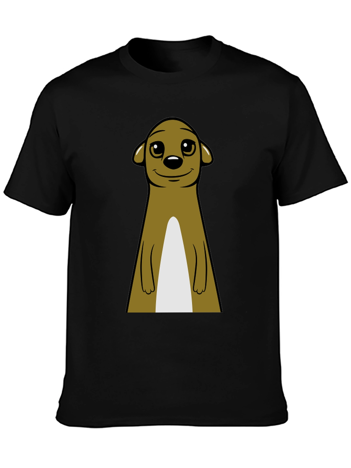 Black Meerkat Graphic Tee - Classic Crew Neck view 3