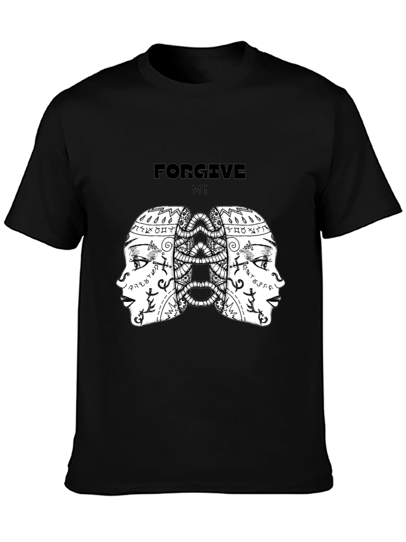 Black Forgive Me Graphic Print Black T-Shirt view 3