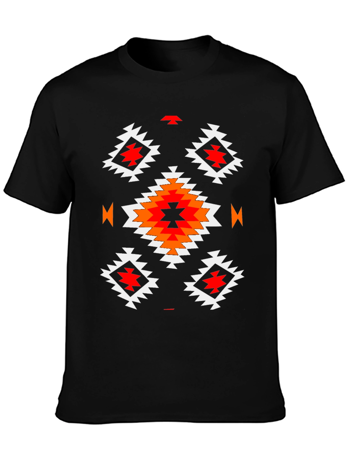 Black Aztec Pattern Black T-Shirt - Mens Casual Tee view 3