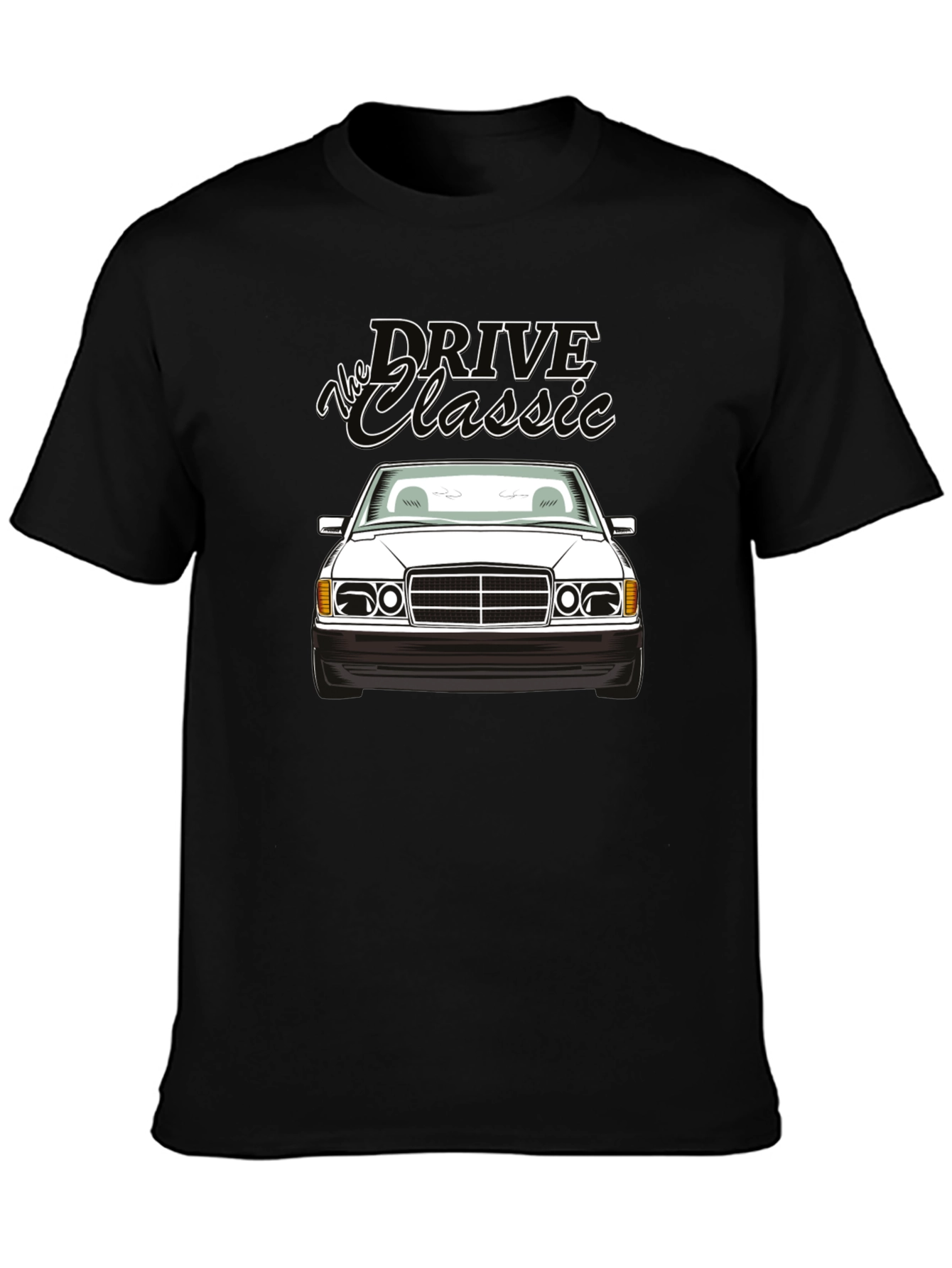 Black Drive the Classic Car T-Shirt - Black view 3