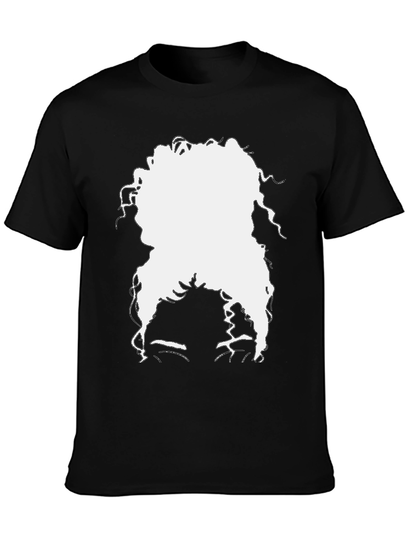Black Silhouette Afro T-Shirt - Black Casual Tee view 3